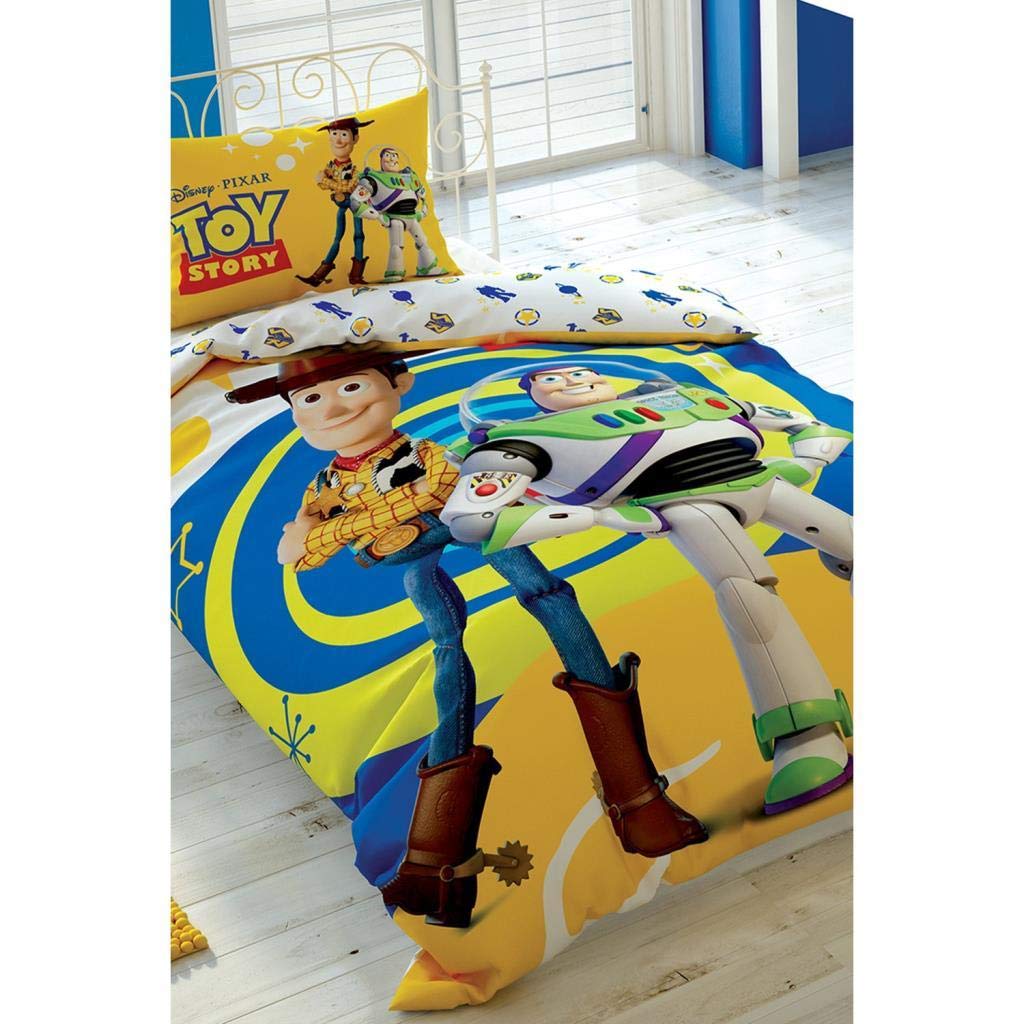 Disney Toy Story 4 Duvet Cover Set - Buzz Lightyear & Woody Bedding for Kids & Adults - Perfect for Nursery, Bedroom Decor & Gift Giving