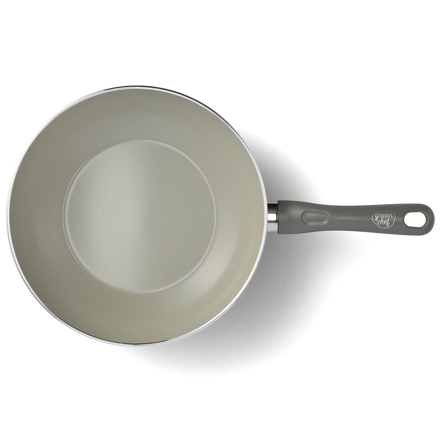 Green Chef 11-Inch Deep Wok Pan - Ceramic Non-Stick, IH Compatible, Easy to Clean & PFOA-Free - Perfect for Stir-Fry, Sauteing & Asian Cooking (28cm, Earth Tone, Quartz Gray)