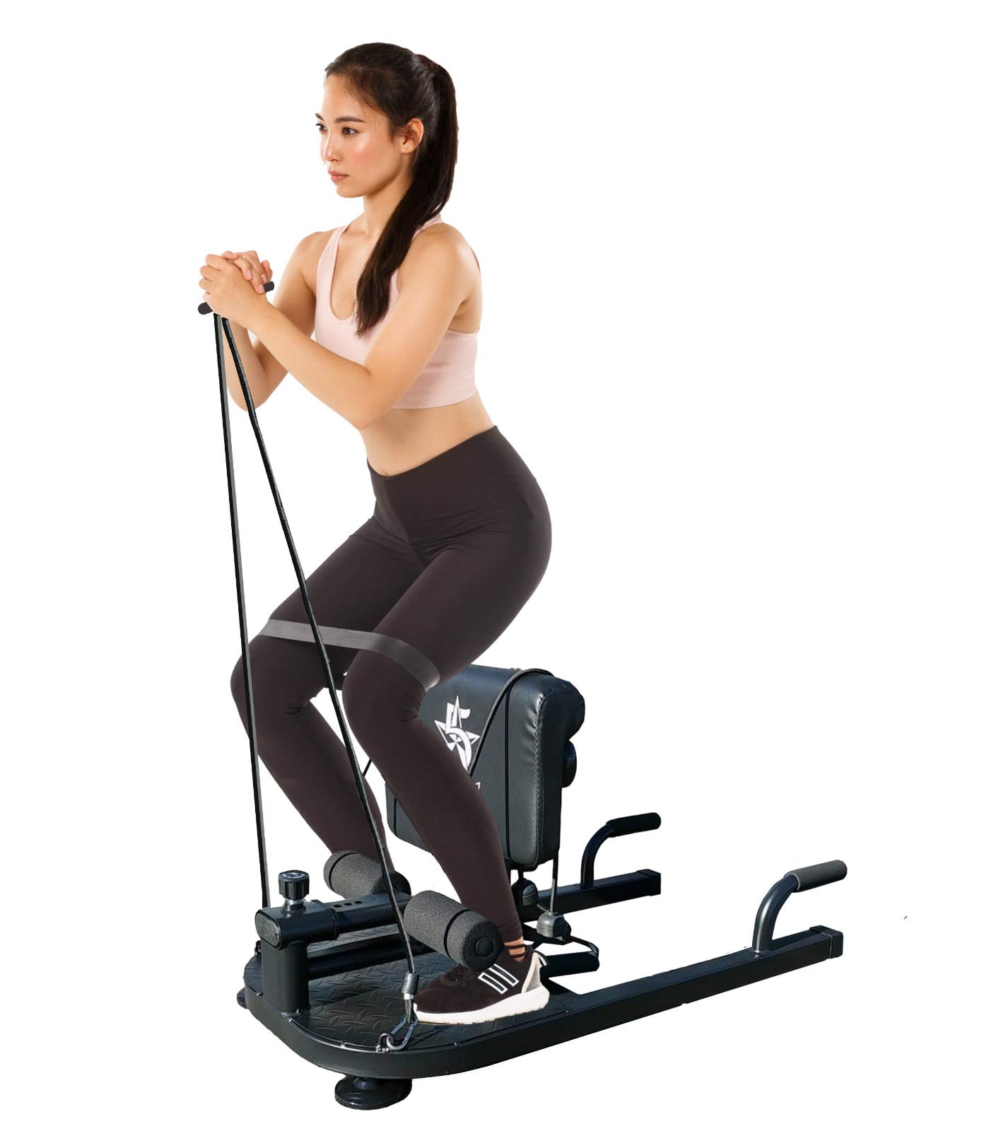 3-in-1 Multifunctional Squat Machine with Resistance Bands - Home Gym Equipment for Leg Workouts, Hip Training & Core Exercises | Perfect for Squats, Sit-ups & Push-ups | Compact Fitness Solution for Small Spaces (Black)