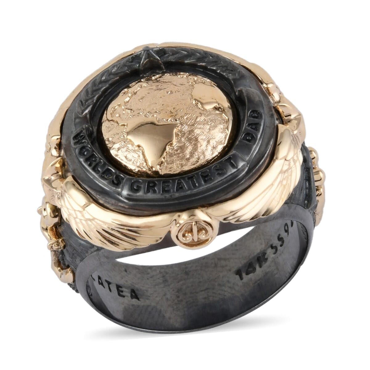 14K Yellow Gold & 925 Sterling Silver Brick of Life Cocktail Ring for Women - Size 9 Engagement, Wedding, Anniversary & Birthday Gift - Perfect for Parties, Date Nights & Special Occasions