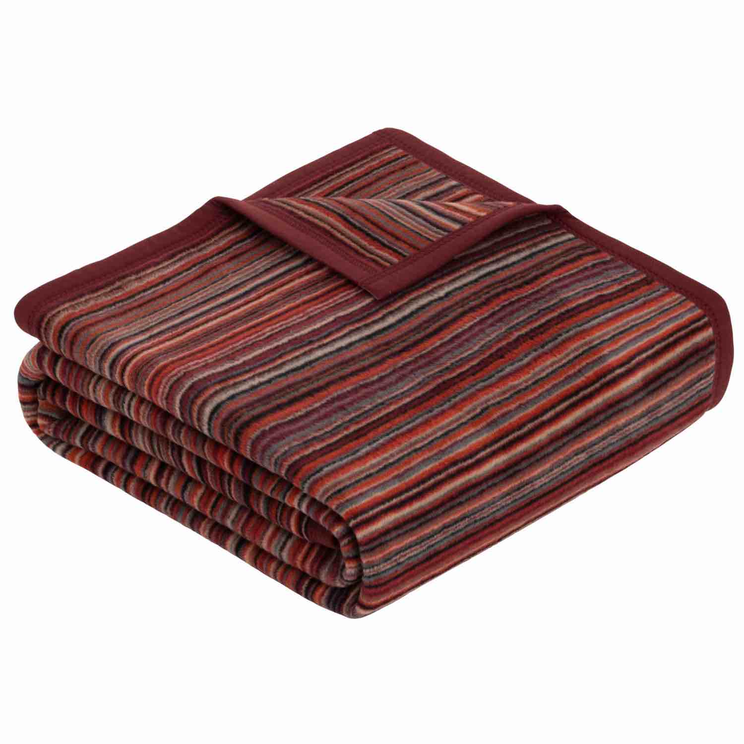 Ibena Malang Luxury Blanket - Soft Burgundy Stripe Design for Bed, Sofa & Travel - Cozy Throw Blanket for Home Decor, Gift & Cold Weather