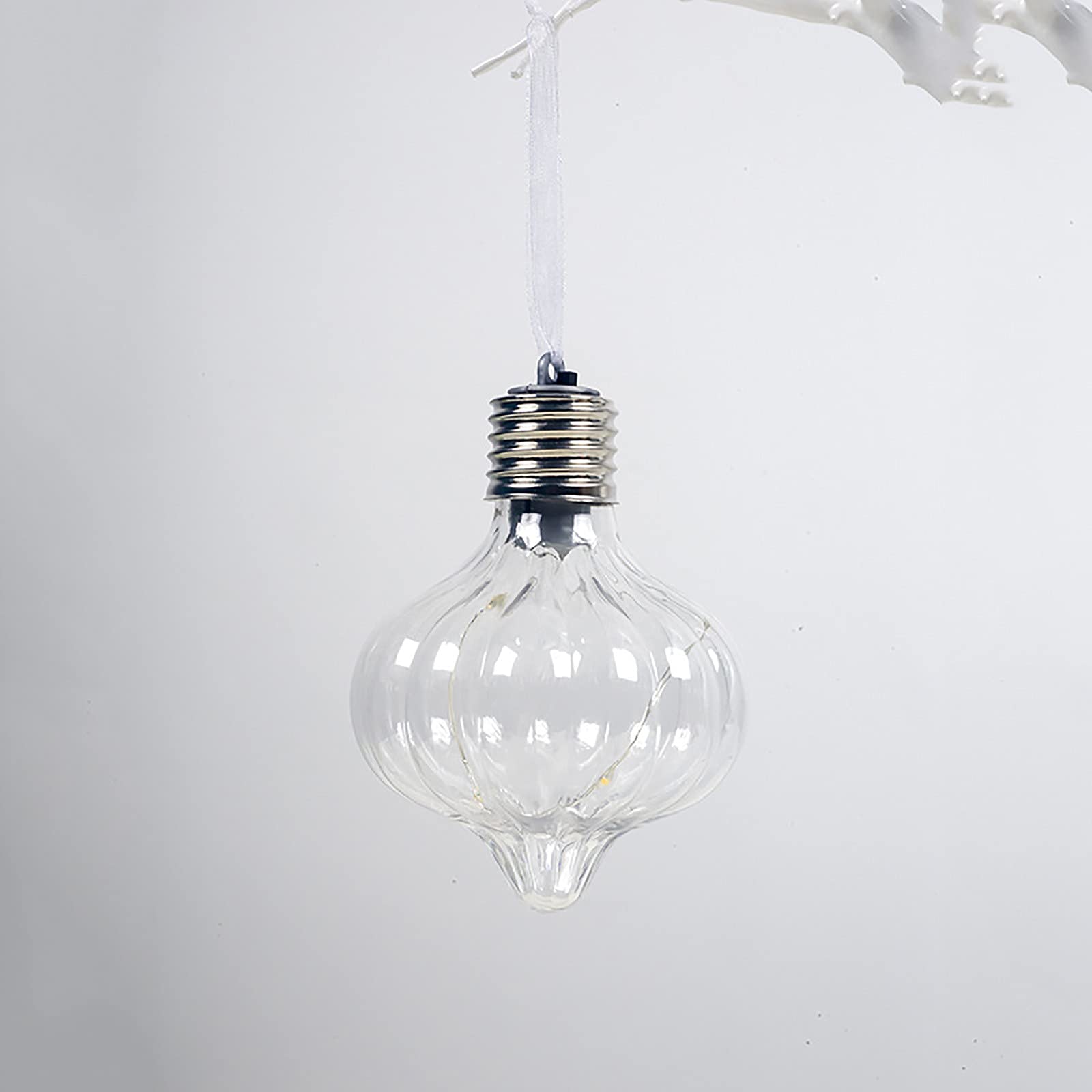 Christmas LED Ball Lights - Hanging Ornaments for Xmas Tree Decorations, Warm White Multi-Style Bulbs for Holiday Party & Home Decoration | Perfect for Indoor Christmas Trees, Fireplace Mantels, and Festive Window Displays