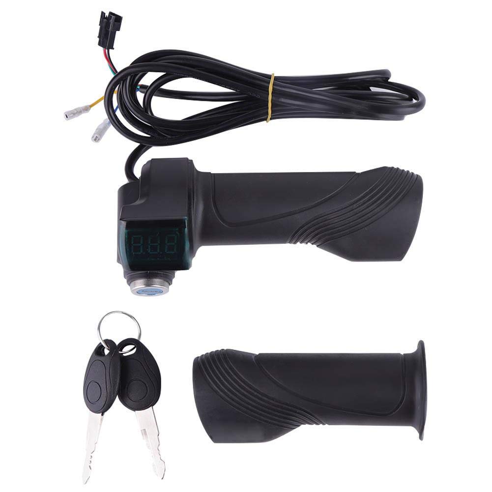 Electric Bike Throttle Grip with LED Display & Power Key Lock - Twist Throttle for E-Bike, Scooter, Motorcycle & Motorbike - Perfect for Commuting, Off-Road & Urban Riding