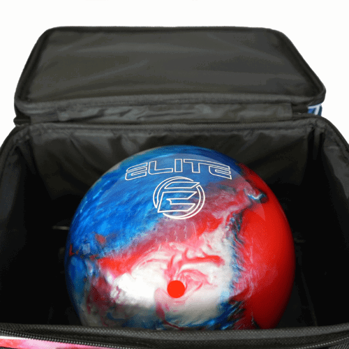 ELITE Basic Single Roller Bowling Bag - Red, Blue, White | Durable & Lightweight for League Play & Practice | Perfect for Bowling Enthusiasts & Beginners