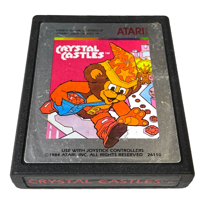 Vintage Atari 2600 Crystal Castles Game Cartridge Only - Retro Classic Video Game for Collectors & Gamers - Perfect for Nostalgic Gaming Nights & Retro Console Setups