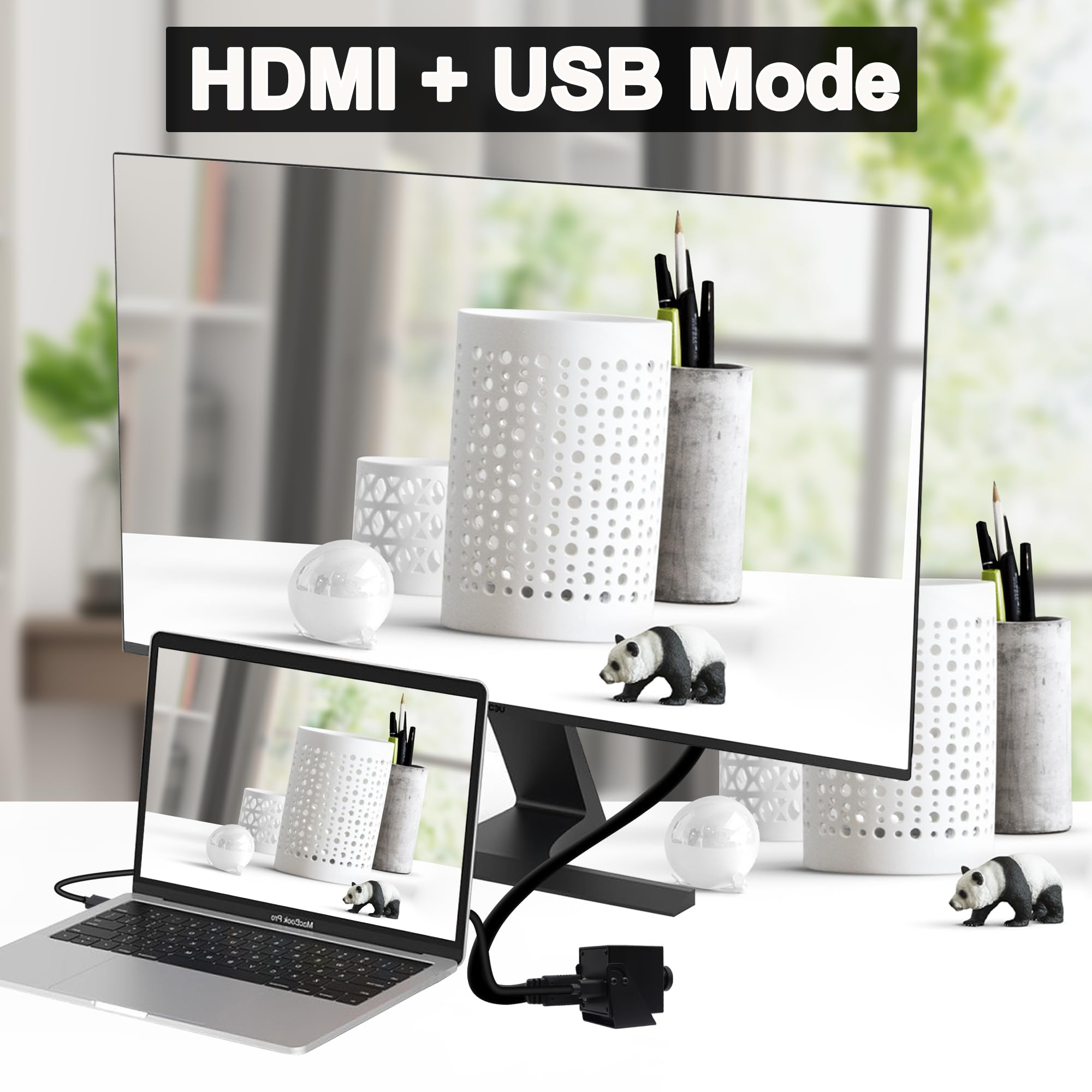 SVPRO 4K Webcam with USB & HDMI Dual Output - 8MP Ultra HD Streaming Camera for Computer, Monitor, Projector & TV | Wide Angle Lens, Distortion-Free | Supports H.265/H.264 | Ideal for Video Conferencing, Live Streaming & Home Security