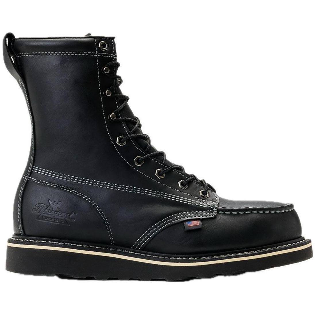 Midnight Series 8 Steel Toe Moc Toe Work Boots for Men - Black Safety Shoes for Construction, Warehouse & Outdoor Work