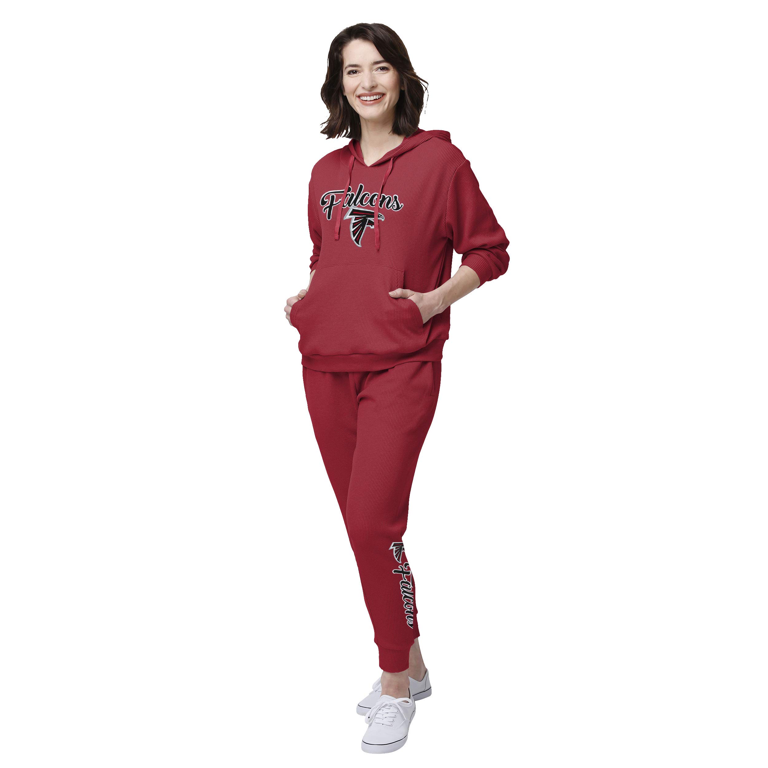 FOCO Women's Team Color Waffle Knit Lounge Sweater | Cozy Pullover for Casual Wear, Game Day & Relaxing at Home