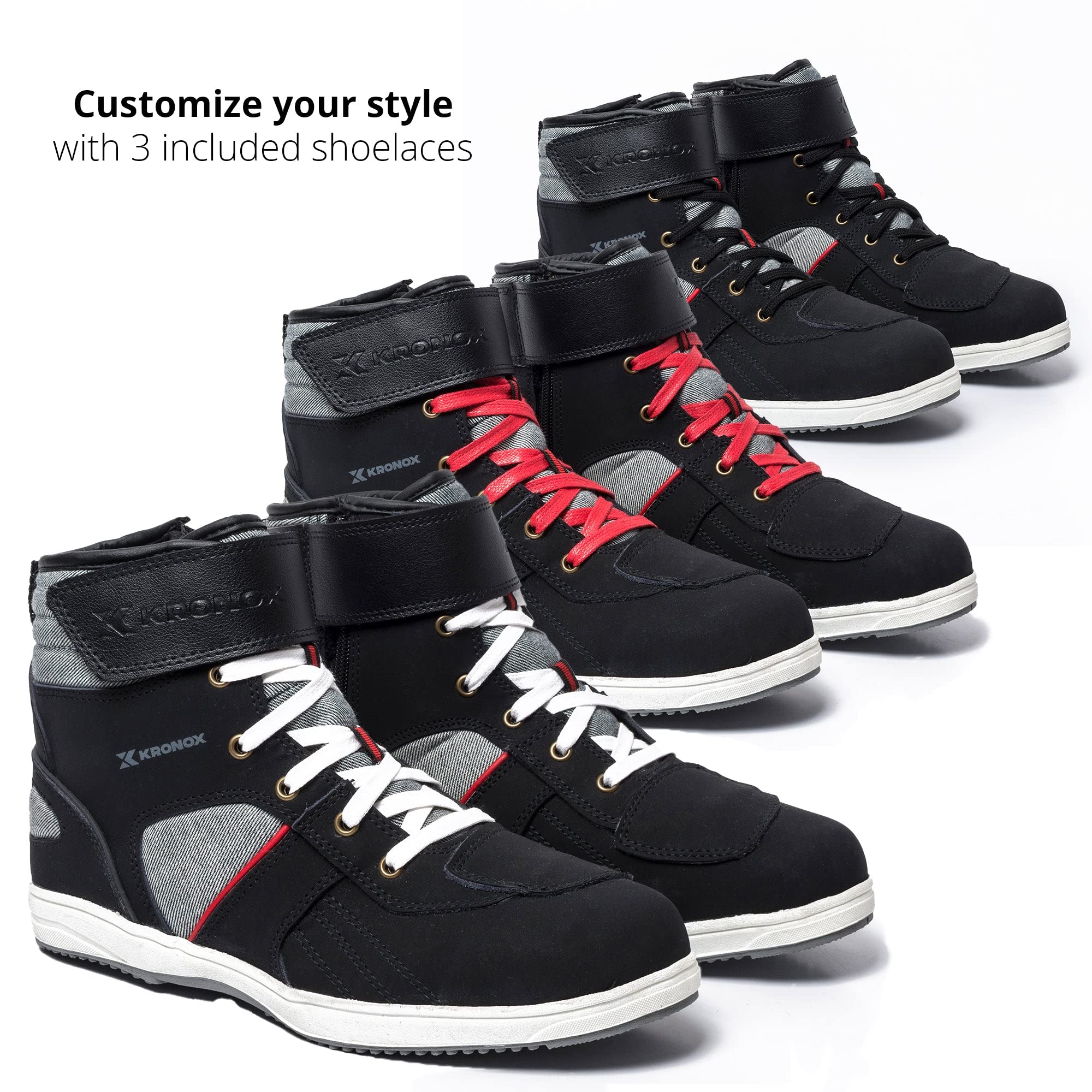 KRONOX Men's Motorcycle Sneakers - Protective Riding Shoes for Street Bikes | Comfortable & Durable for Commuting & Urban Riding