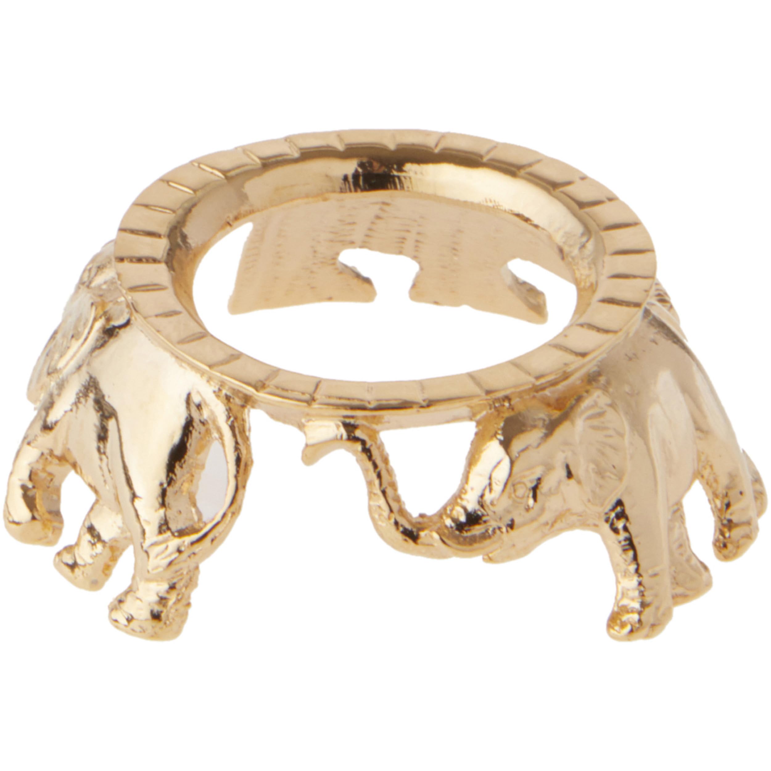 Gold-Toned Elephant Egg Stand Holder - 0.875