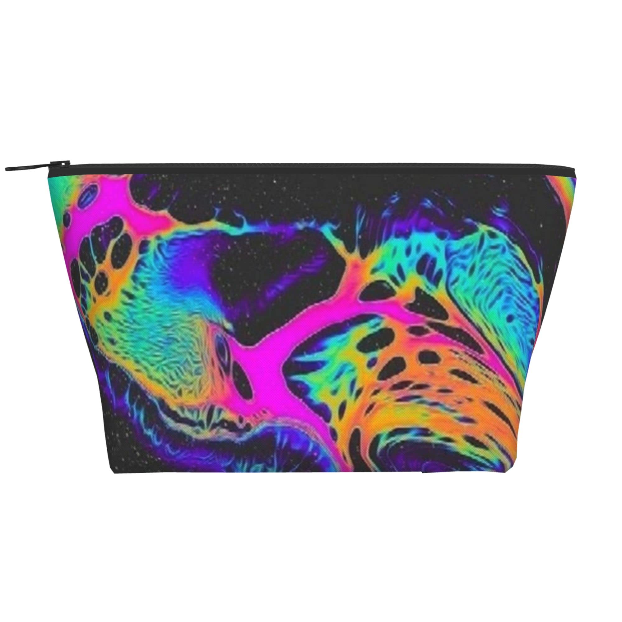 Psychedelic Art Zippered Waterproof Cosmetic Makeup Bag - Durable Oxford Cloth Travel Organizer Pouch for Men & Women - Perfect for Daily Storage, Travel Essentials, Makeup Brushes & Pencil Cases