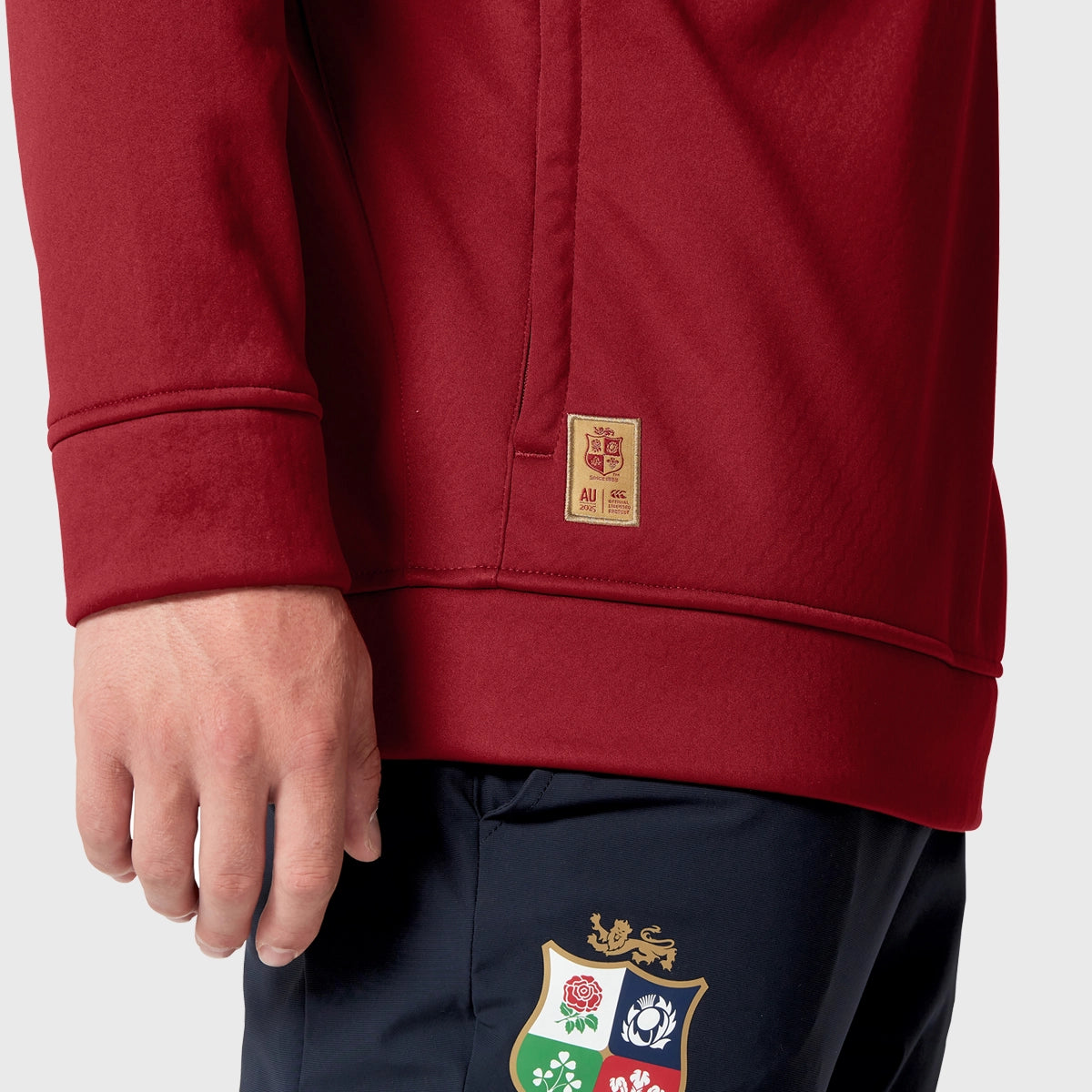 Canterbury British & Irish Lions Men's 1/4 Zip Fleece Jacket - Red Rugby Pullover for Training & Outdoor Activities