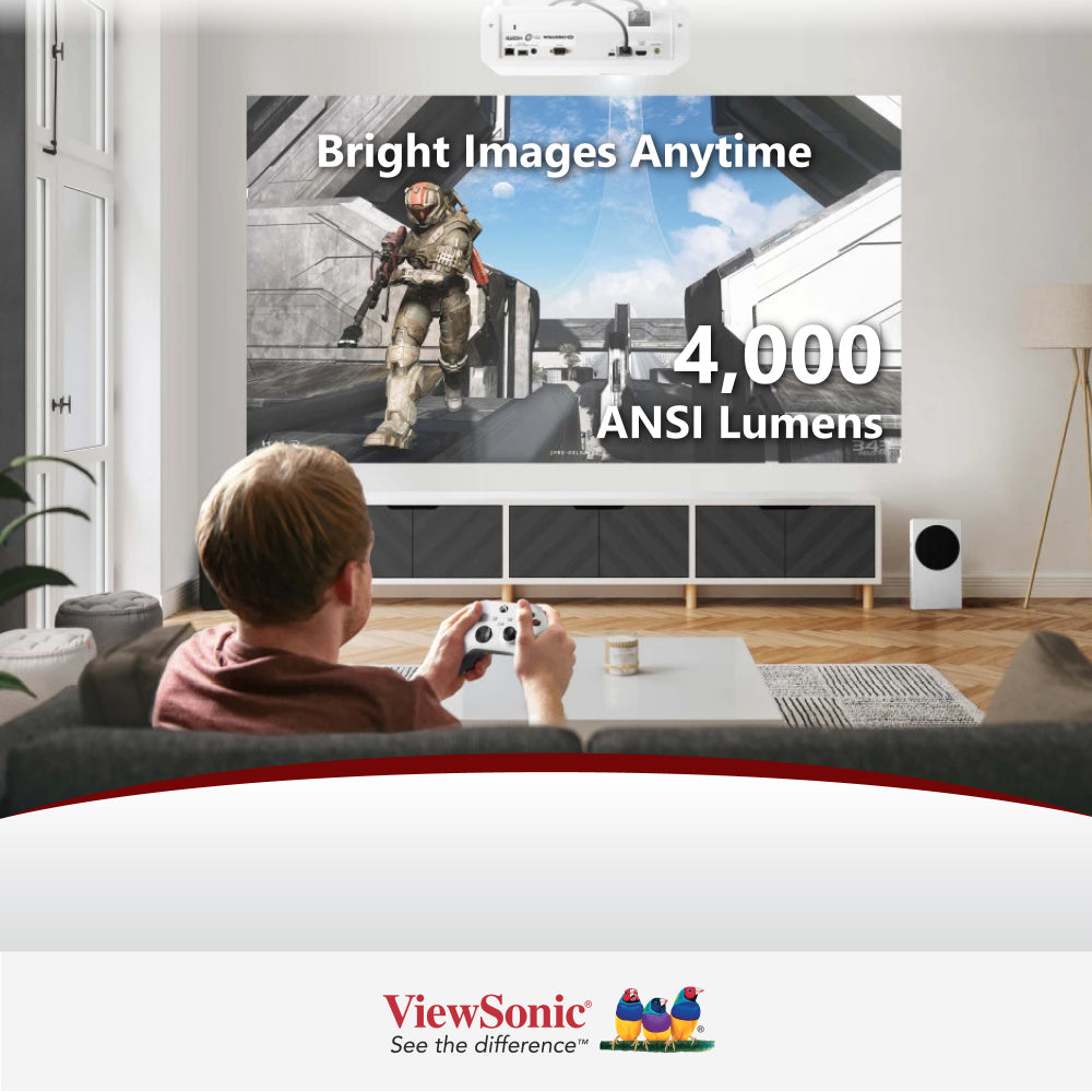 ViewSonic PX749 4K UHD Home Theater Projector - 4000 ANSI Lumens, 4.2ms Response, 240Hz Refresh Rate, USB-C Connectivity - Perfect for Xbox Gaming & Movie Nights
