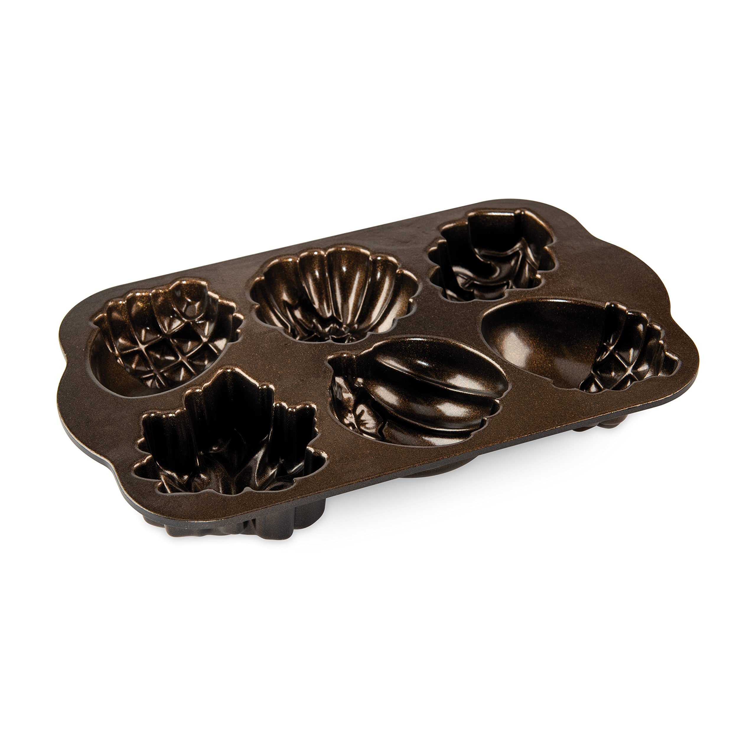 Nordic Ware Autumn Treats Nonstick Baking Pan - Bronze Cake Mold for Pumpkin Bread, Apple Pie & Seasonal Desserts - Perfect for Thanksgiving, Halloween & Fall Baking