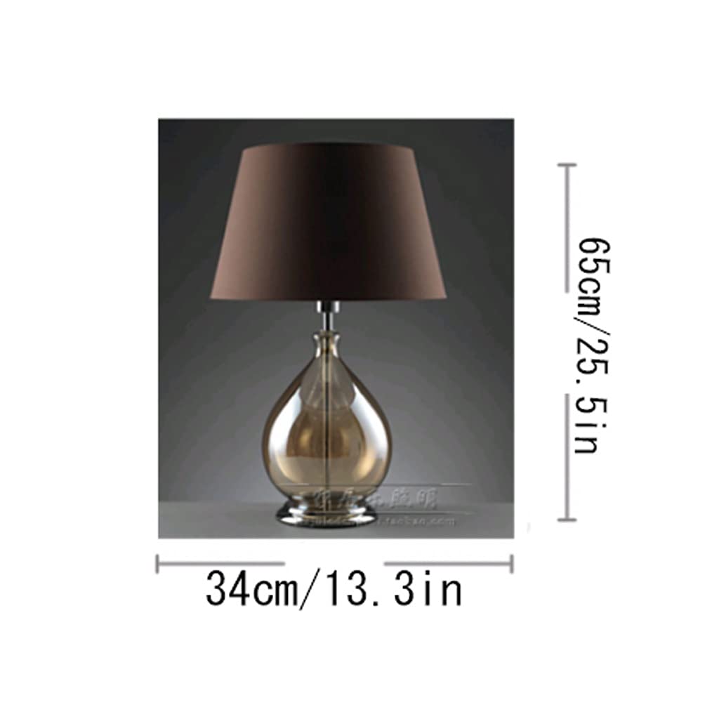 BXSUKEYOU Modern Table Lamp with Fabric Lampshade - Bedside Nightstand Lamp for Bedroom, Living Room & Home Office - Creative Glass Base Decorative Lighting for Crafts & Interior Design - Perfect for Reading, Relaxation & Ambient Lighting