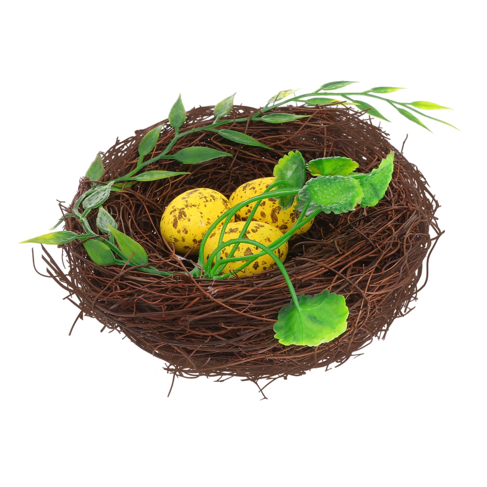 YARNOW Artificial Bird Nest Miniature Decor - Rattan Birdhouse with Eggs for Dollhouse, Coffee Table, Outdoor Wedding & Home Decor | Perfect for DIY Crafts, Garden Ornaments, and Seasonal Displays