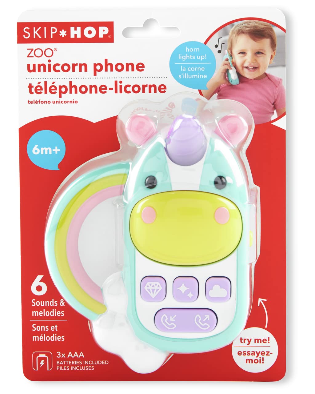 Skip Hop Baby Phone Toy - Interactive Learning Phone for Toddlers with Zoo & Unicorn Themes | Pretend Play, Early Education Gift for 1-3 Year Olds
