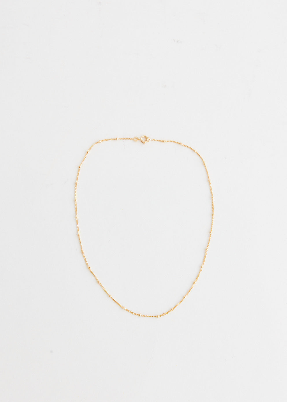 18K Gold Plated Beaded Chain Necklace 40cm - Elegant Jewelry for Women, Perfect for Parties, Weddings & Everyday Wear