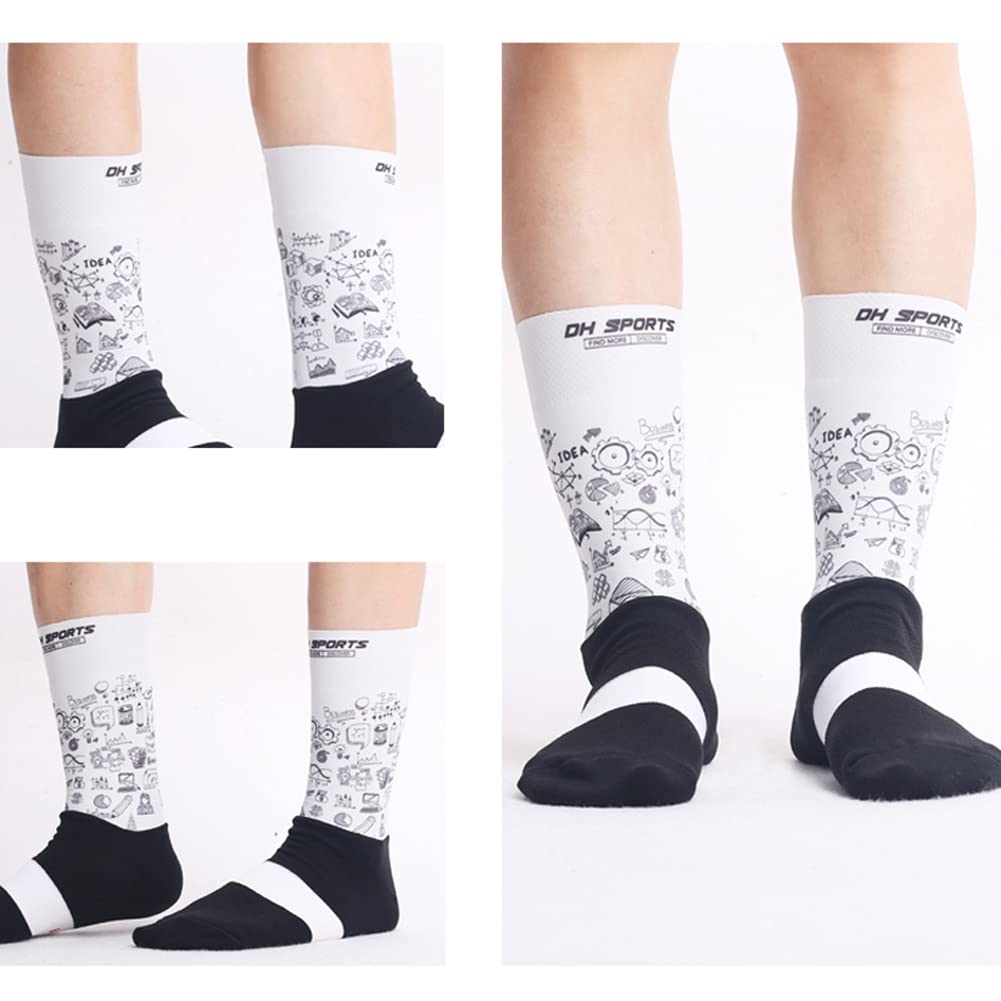 **Cycling Socks for Men & Women - Breathable Bike Riding Socks for MTB, BMX, XC - Athletic Ankle Socks in White, Yellow, Blue, Green, Red - Perfect for Road Biking & Mountain Cycling**