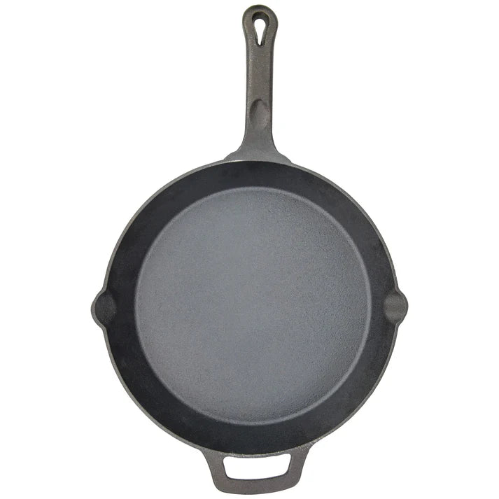 Winco 12-Inch Pre-Seasoned Cast Iron Skillet - Heavy Duty Cast Iron Pan for Frying, Baking & Grilling - Perfect for Stovetop, Oven & Outdoor Cooking