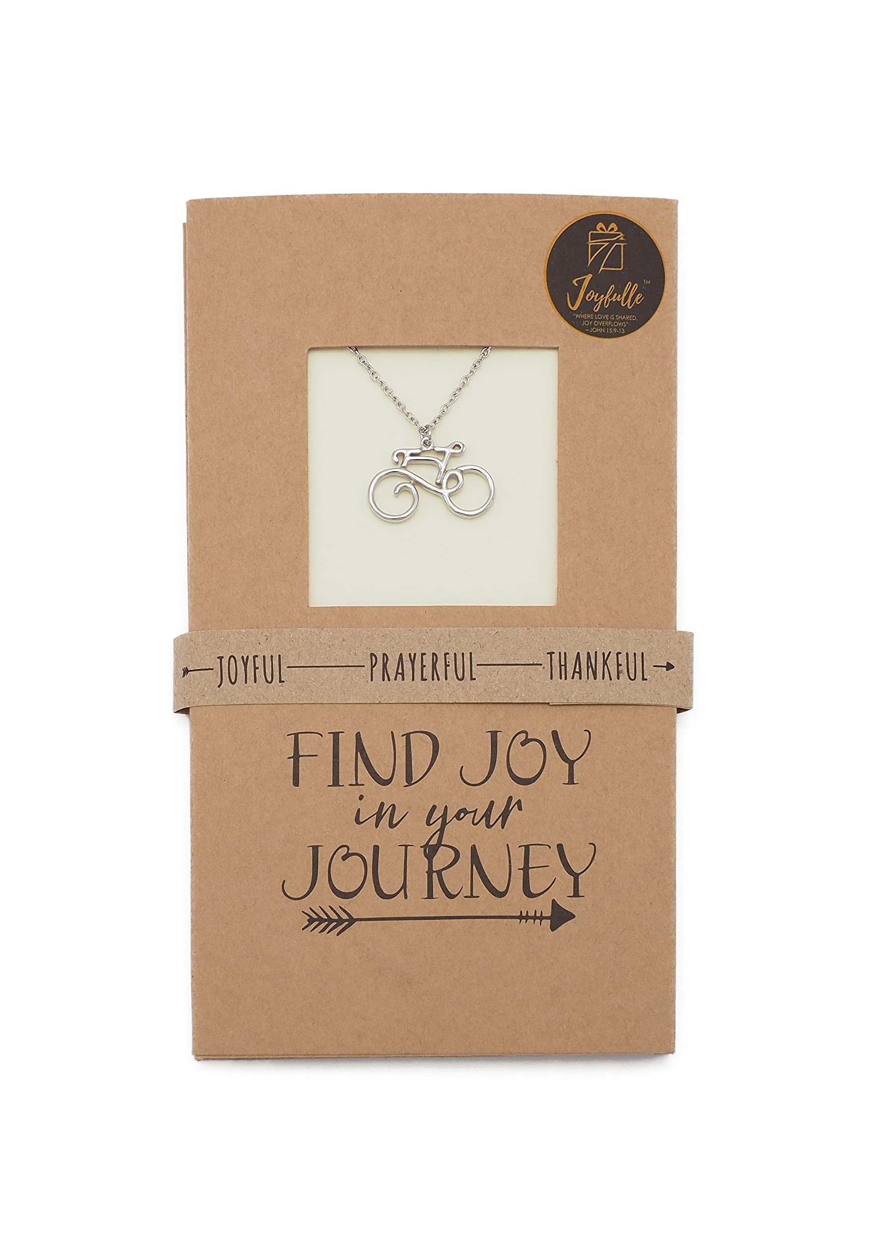 Joyfulle Handmade Bicycle Pendant Necklace for Women - Inspirational Jewelry Gift with Greeting Card - Perfect for Birthday, Anniversary & Graduation - Cycling Enthusiast Gift Idea