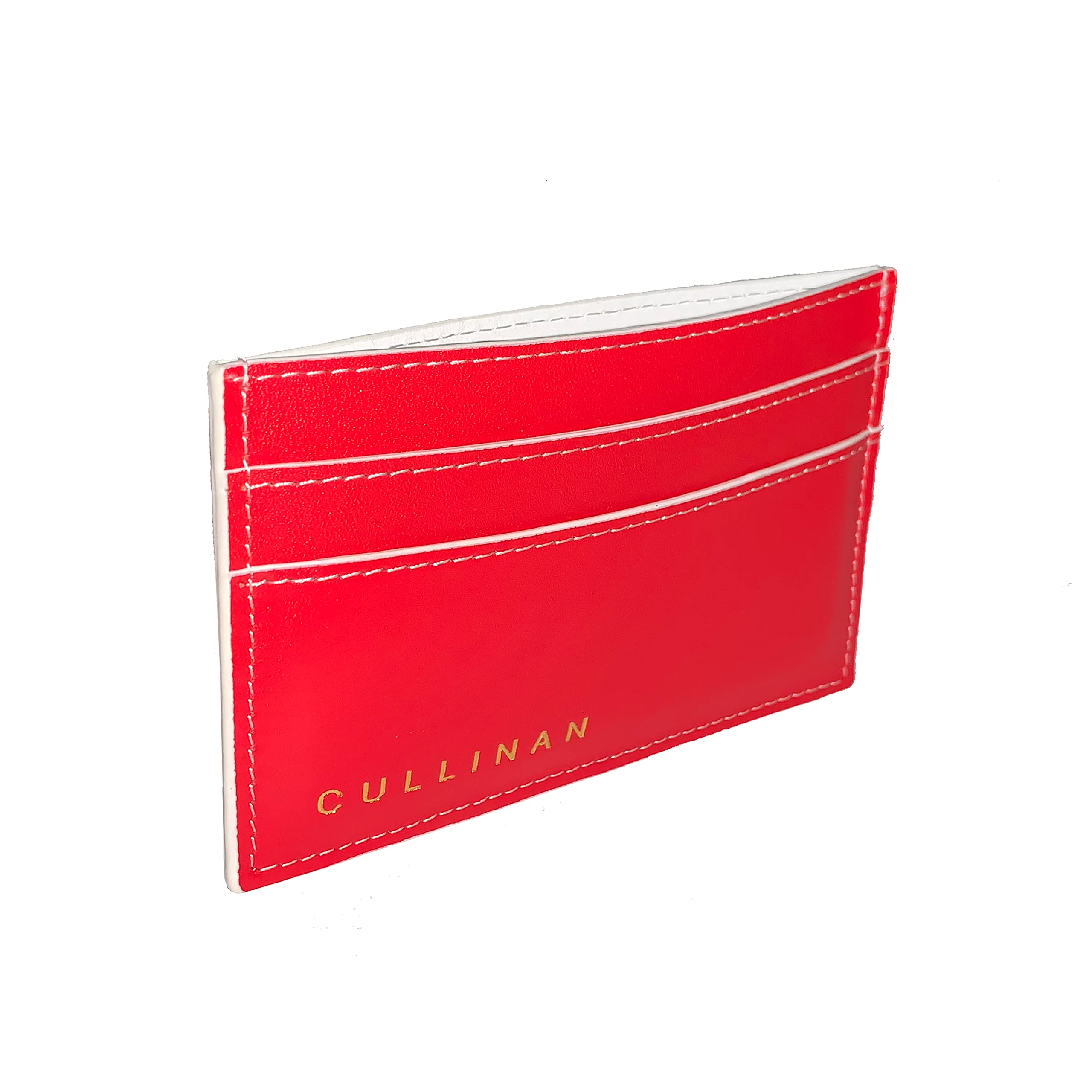 Premium Cullinan Genuine Leather Card Wallet for Men & Women - RFID Blocking, Slim & Stylish (Rosso Red) - Perfect for Travel, Business & Everyday Use