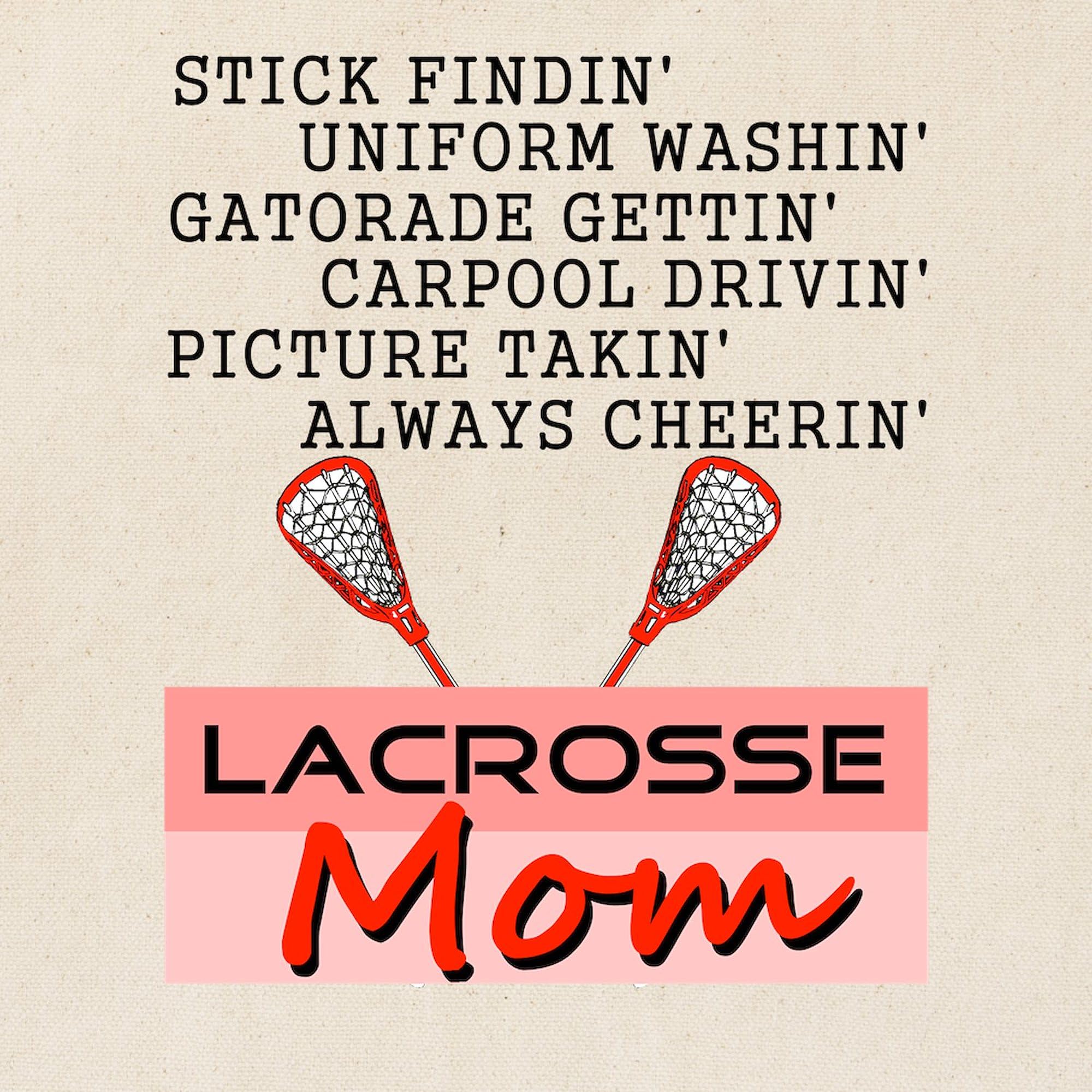 Lacrosse Mom Tote Bag - Natural Canvas Reusable Grocery Shopping Bag for Sports Moms | Perfect for Games, Practice & School