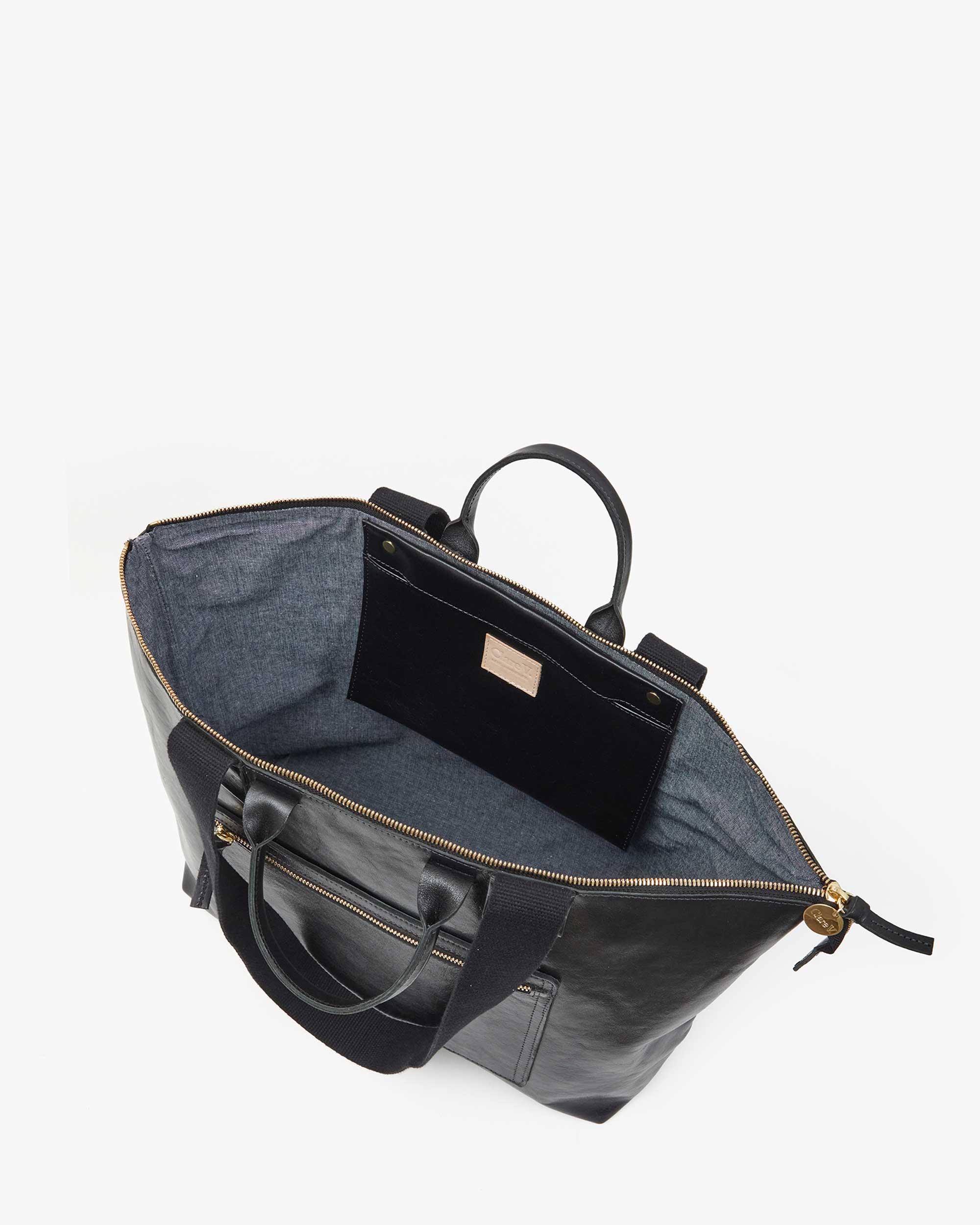 Rustic Black Leather Travel Zip Pouch with Pocket - Perfect for Passport, Cash & Essentials on the Go