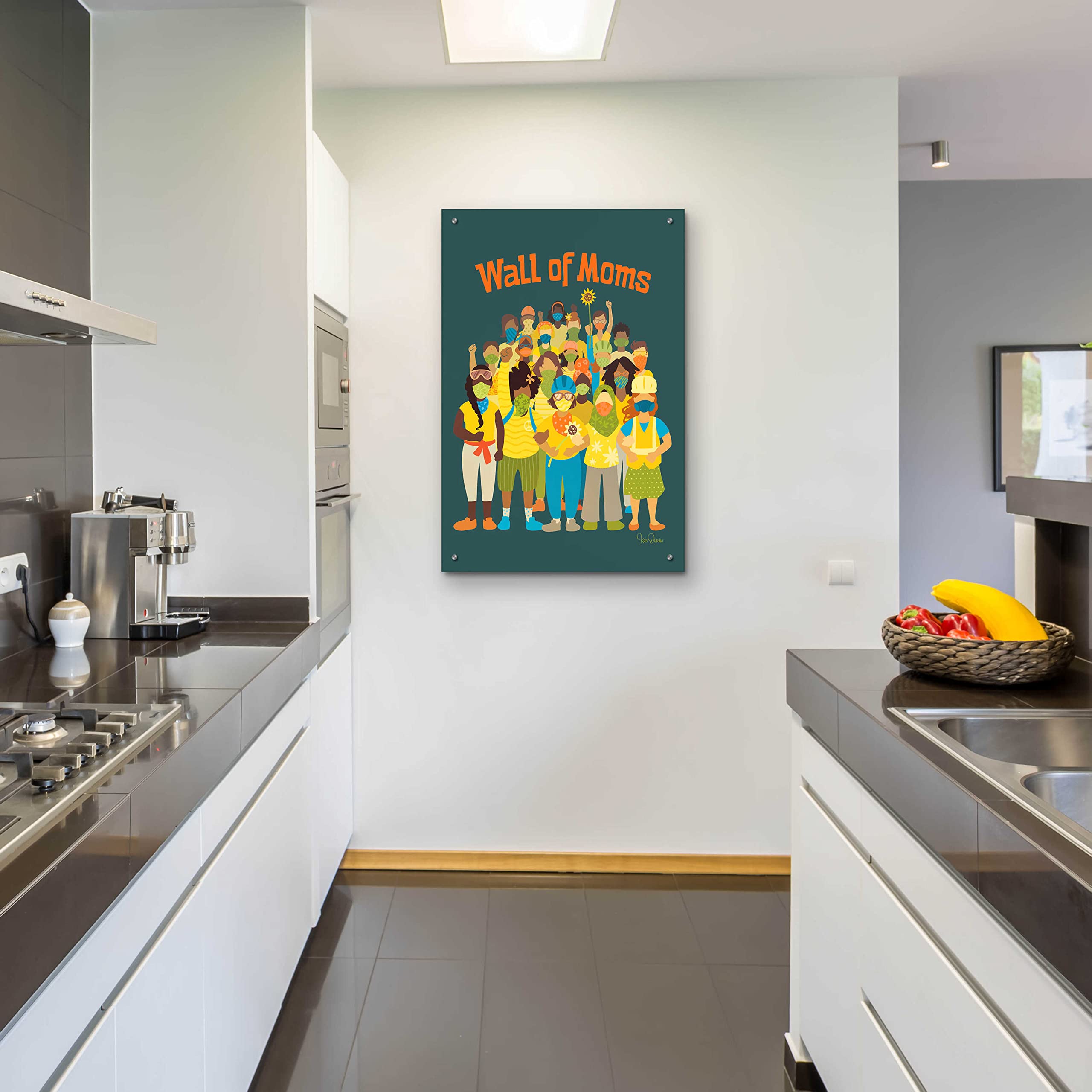 Epic 'Wall of Moms' Acrylic Glass Wall Art by Kris Duran - 24x36 Inch Modern Home Decor for Living Room, Bedroom & Office