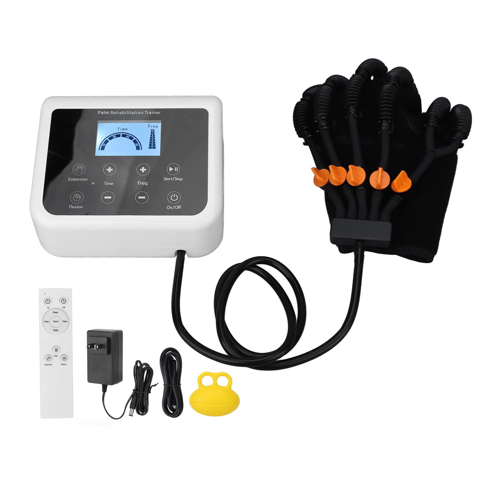 Hand Rehabilitation Robot Gloves - Left Hand Finger & Wrist Joint Stretching Training Orthotic Device with US Plug (110-240V) - Ideal for Stroke Recovery, Arthritis Therapy & Post-Surgery Physical Rehabilitation