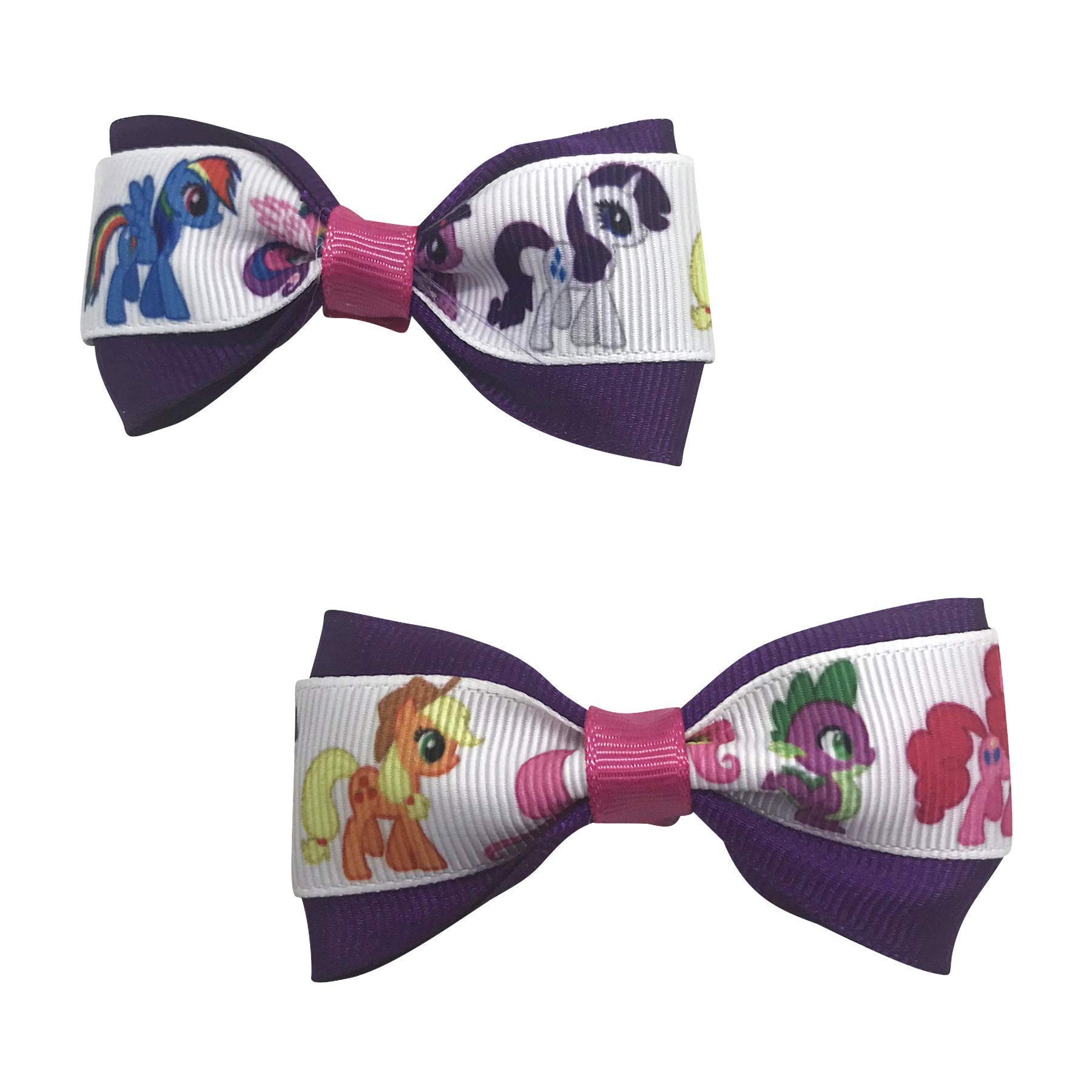 Pony Girls Hair Bow Set - Cute Little Girl Hair Bows for Pigtails & Toddlers | Perfect for Birthday Parties, School & Daily Outfits