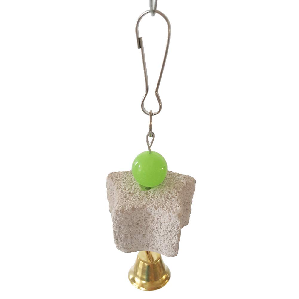 Parrot Chewing Cage Toy - Hanging Bird Teeth Grinding Stone & Bell for Pet Birds - Perfect for Cage Decoration and Beak Care