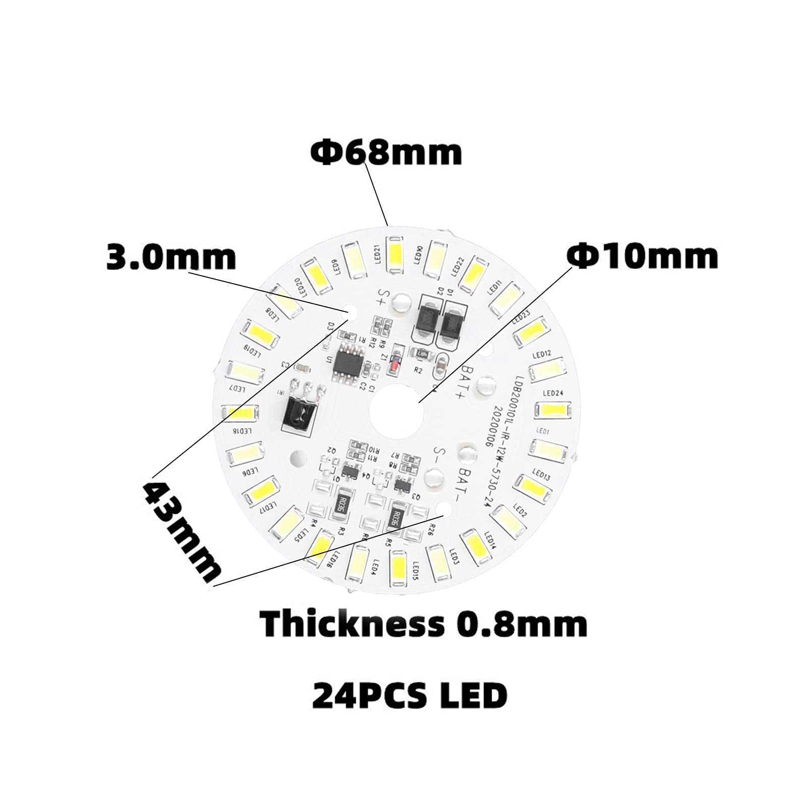 UBERSWEET® 12W LED Lamp Panel with Brightness Adjustment - 3.2V/3.7V 24LED White & Warm Light Solar Panel Board for Garden Lights, Flood Lights & Home Outdoor Lighting - Perfect for Pathway, Patio, Yard & Landscape Illumination