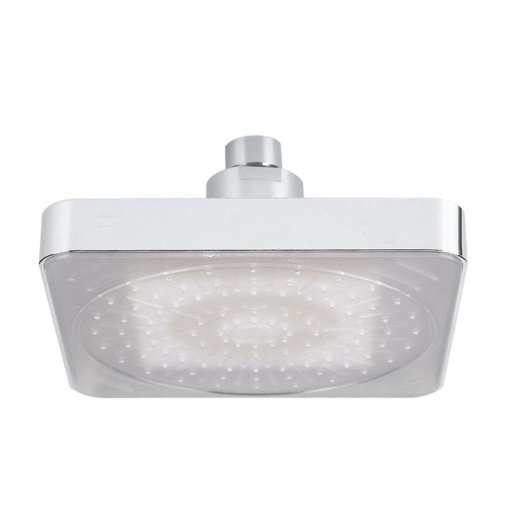 6 Inch Fixed Square Rain Shower Head with Water Flow Powered LED Color Changing Lights - Perfect for Modern Bathroom, Spa-Like Shower Experience, and Relaxing Nighttime Baths