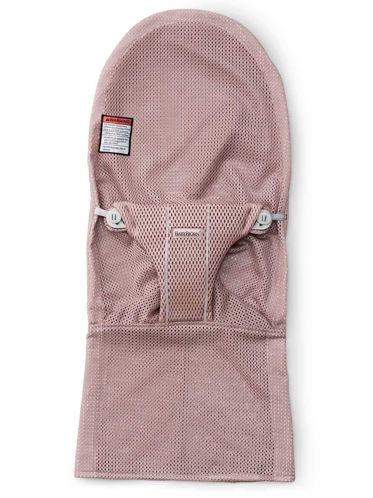 BabyBjörn Bouncer Bliss Fabric Seat - Soft Mesh, Dusty Pink | Comfortable & Safe Baby Rocker for Newborns & Infants | Perfect for Playtime, Naps & Soothing at Home or On-the-Go
