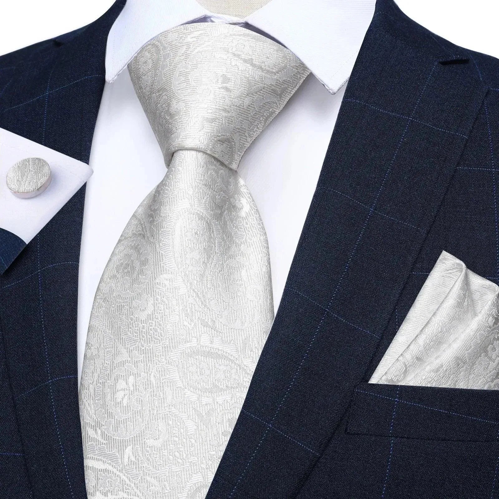 Premium Paisley Silk Necktie Set for Men - Elegant Formal & Business Attire - Perfect for Weddings, Office & Special Occasions