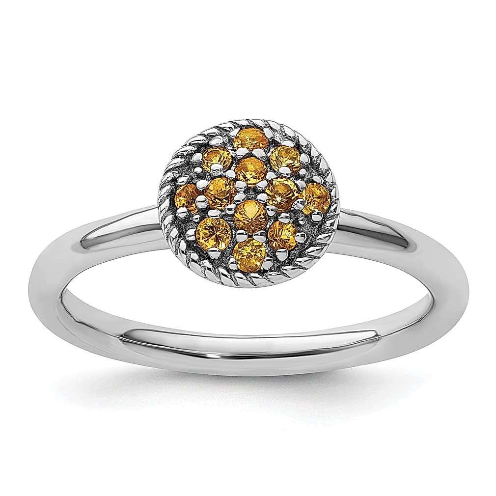 925 Sterling Silver Citrine Stackable Ring - November Birthstone Gemstone Jewelry for Women | Dainty Fine Jewelry Gift for Her | Perfect for Everyday Wear, Stacking & Special Occasions