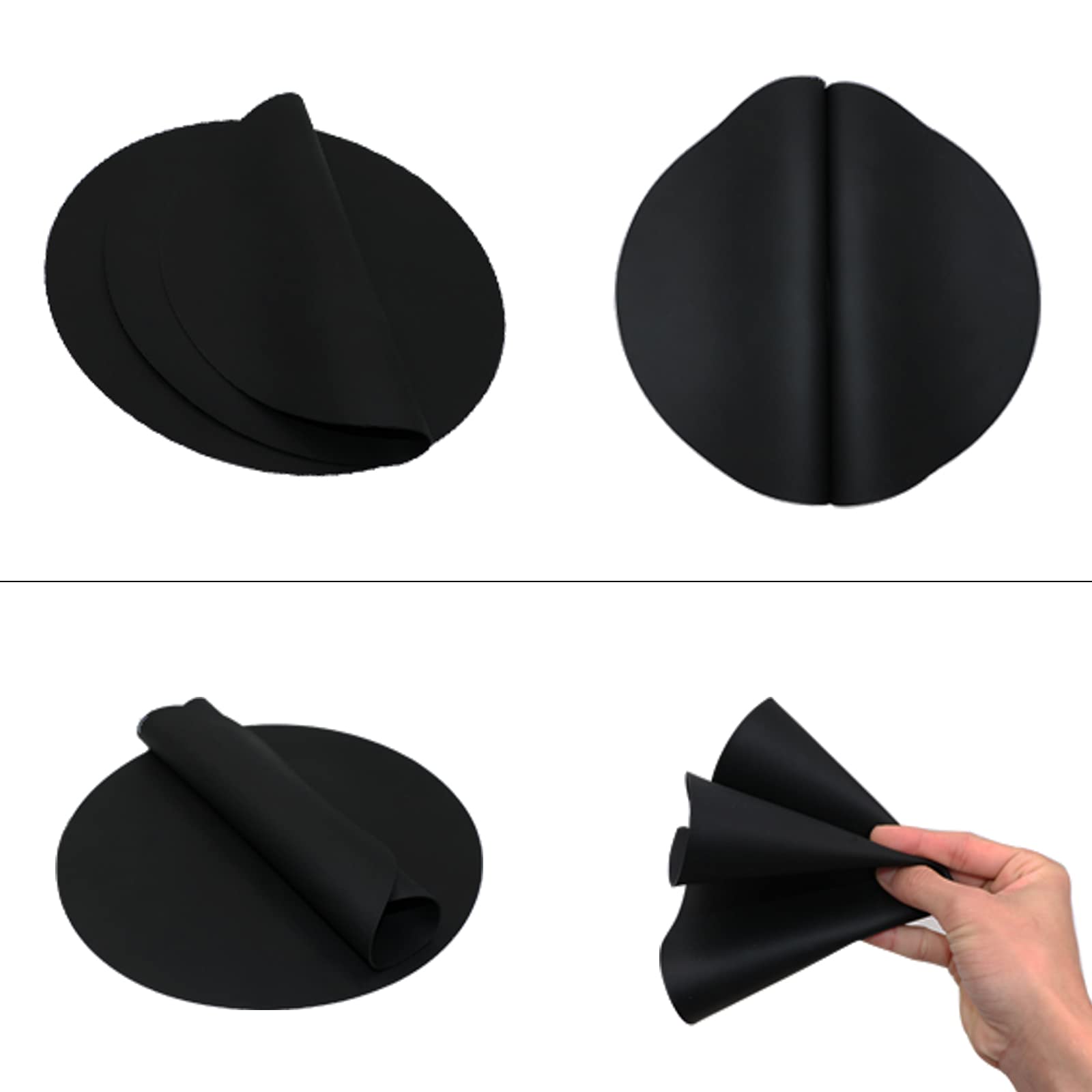 12 Inch Silicone Microwave Mat - Non Stick Turntable Mat for Kitchen, Heat Resistant Oven Mat (2 Pack, Black) - Perfect for Microwave, Oven & Countertop Protection