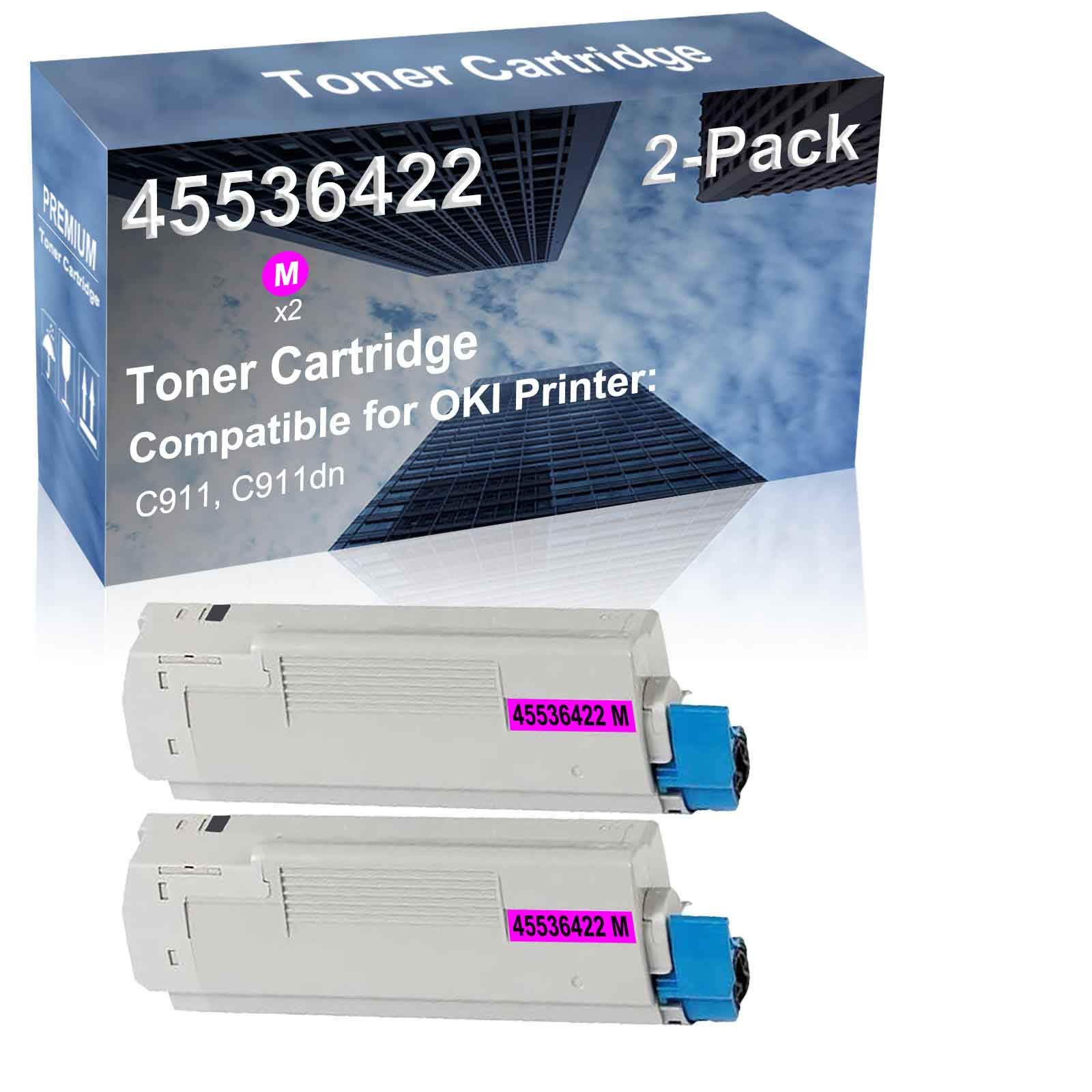 2-Pack High Yield 45536422 Compatible Magenta Laser Toner Cartridge for HP C911 & C911dn Printers - Perfect for Office, Home & Small Business Printing Needs