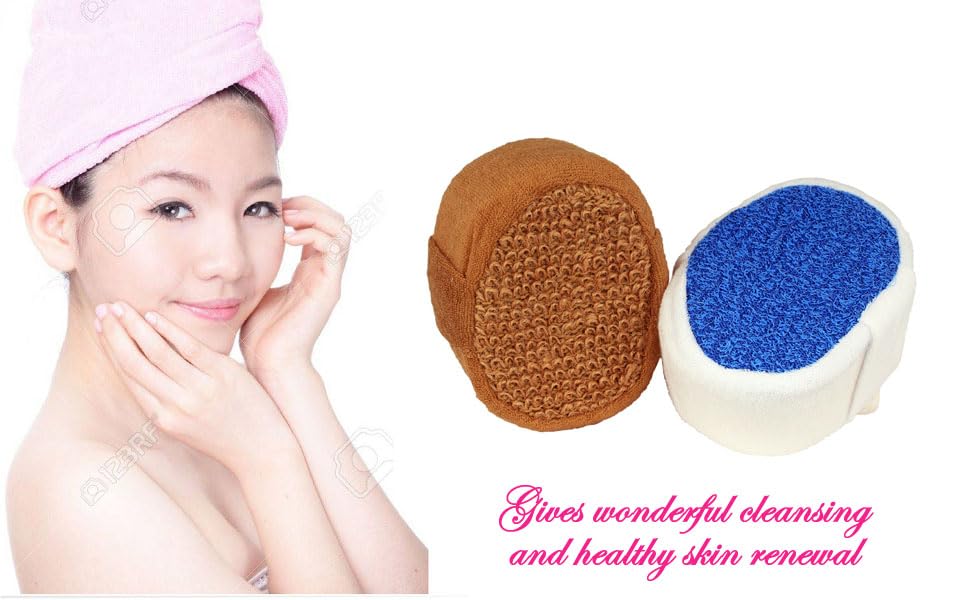 Premium Vega Bath Sponge Set of 2 - Ultra Soft Exfoliating Body Scrubber for Shower & Bath - Gentle Skin Cleansing for Men & Women - Perfect for Spa, Home & Travel Use
