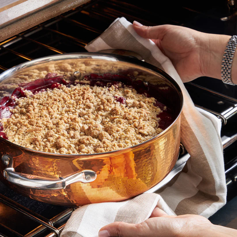 Ruffoni Symphonia 5 Qt Copper Braiser - Premium Italian Cookware for Searing, Braising & Roasting - Perfect for Stovetop to Oven Cooking & Elegant Dinner Parties