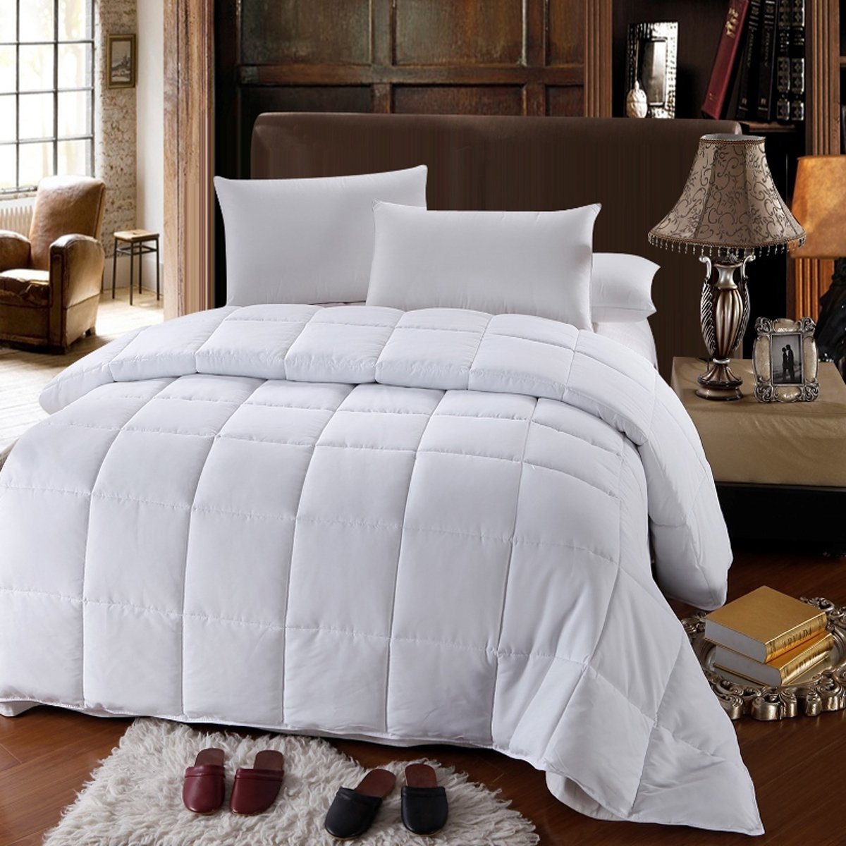 7-Piece Taupe & Black Twin Size Hotel Luxury Down Alternative Bed in a Bag Comforter Set - Includes Duvet Cover, Sheet Set & Hypoallergenic Comforter | Perfect for Guest Rooms, Dormitories & Cozy Bedroom Upgrades