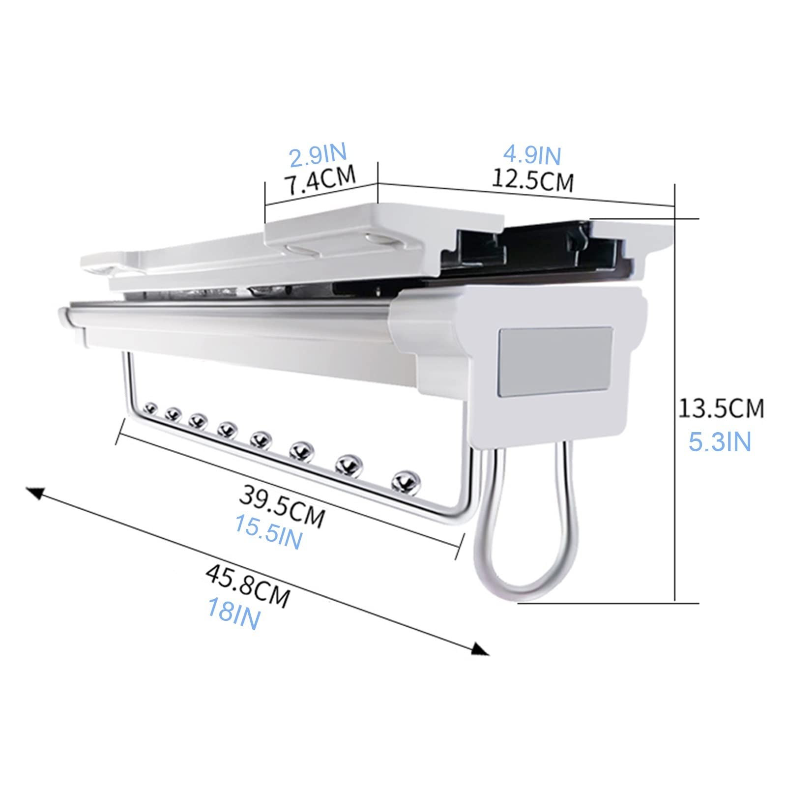 Extendable Metal Pull-Out Closet Valet Rod - Top Mount Clothing Rail Hanger Rack Bar for Wardrobe Organization | Space-Saving Closet Storage Solution for Hanging Clothes, Jackets & Accessories | Perfect for Bedroom, Walk-In Closets & Small Spaces