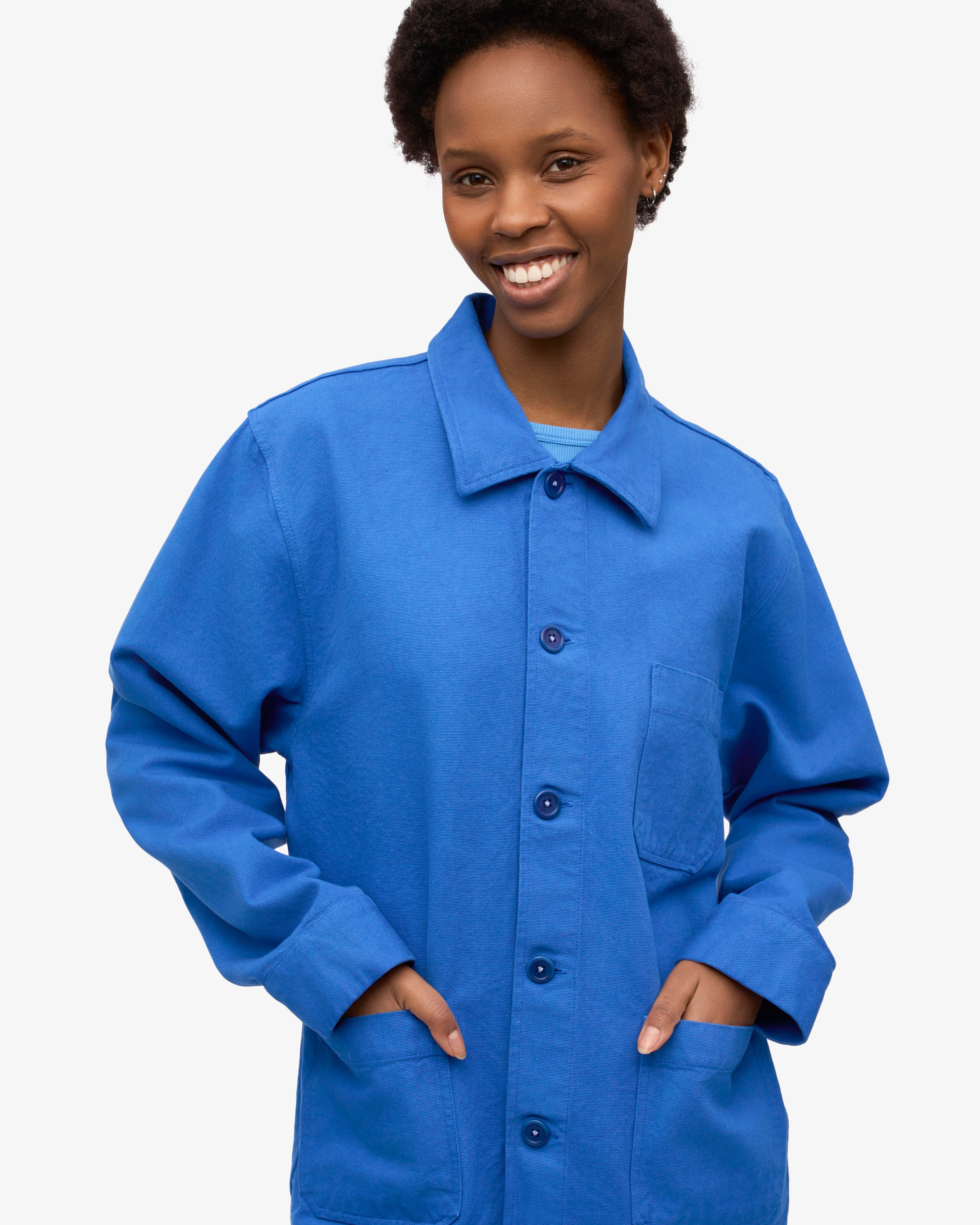Organic Workwear Jacket for Men & Women - Durable Pacific Blue Outdoor Jacket - Perfect for Construction, Hiking & Casual Wear