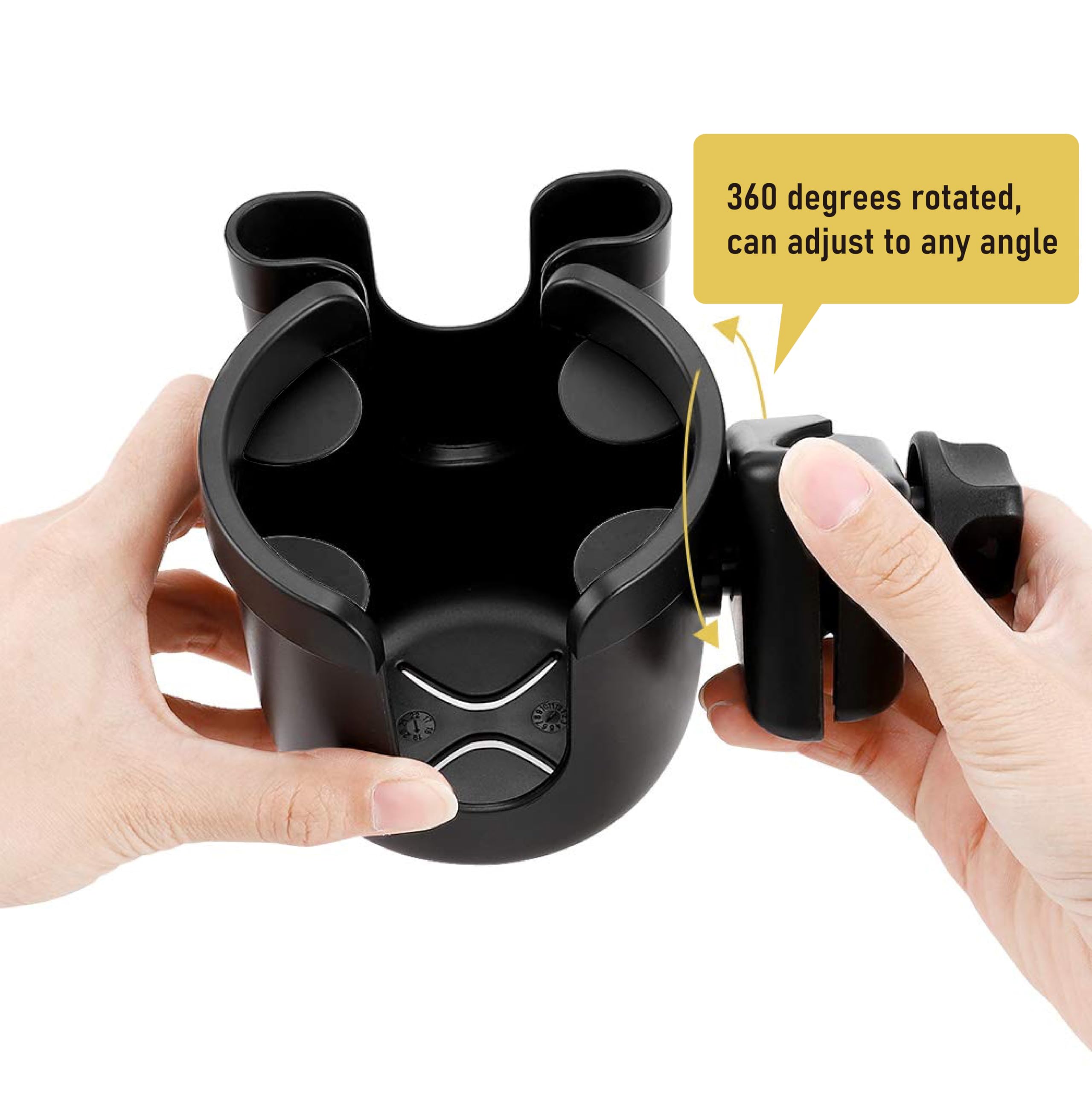 Universal Stroller Cup Holder with Phone Mount - 2-in-1 Drink & Phone Holder for Uppababy, Nuna, Doona Strollers, Bikes, Wheelchairs, Walkers & Scooters - Perfect for Parents, Cyclists & Mobility Aid Users