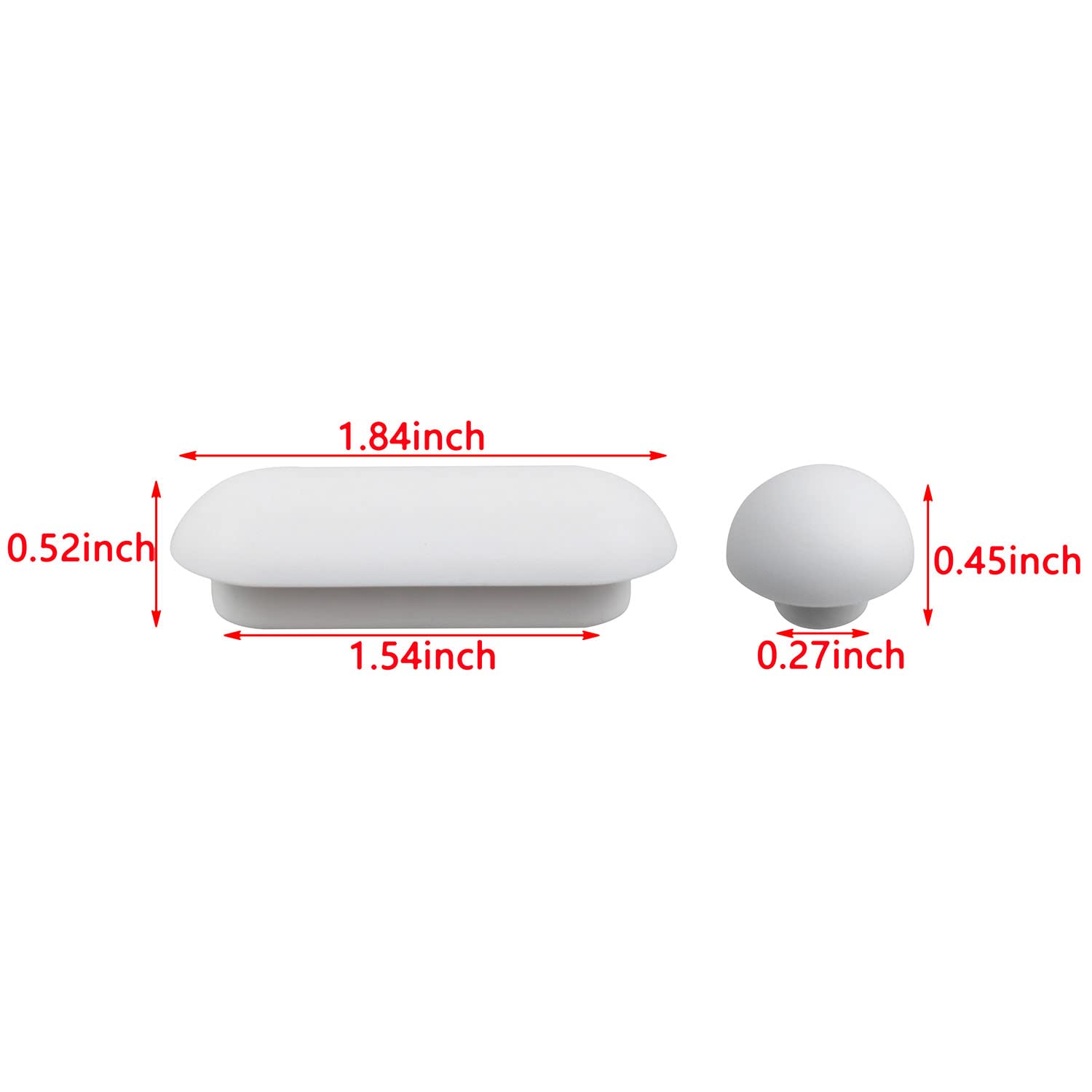 Universal Toilet Seat Bumpers 6-in-1 Set (4 Long + 2 Round) - White Non-Slip Toilet Seat Cushions for Home, Hotel & Hospital Use - Perfect for Bathroom Safety & Comfort