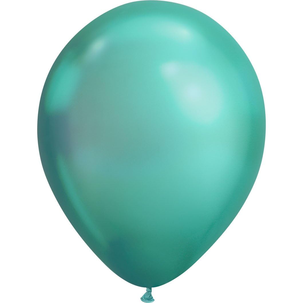 12 Inch Chrome Latex Balloons Green (50 Pack) - Perfect for Birthday Parties, Baby Showers & Holiday Decorations