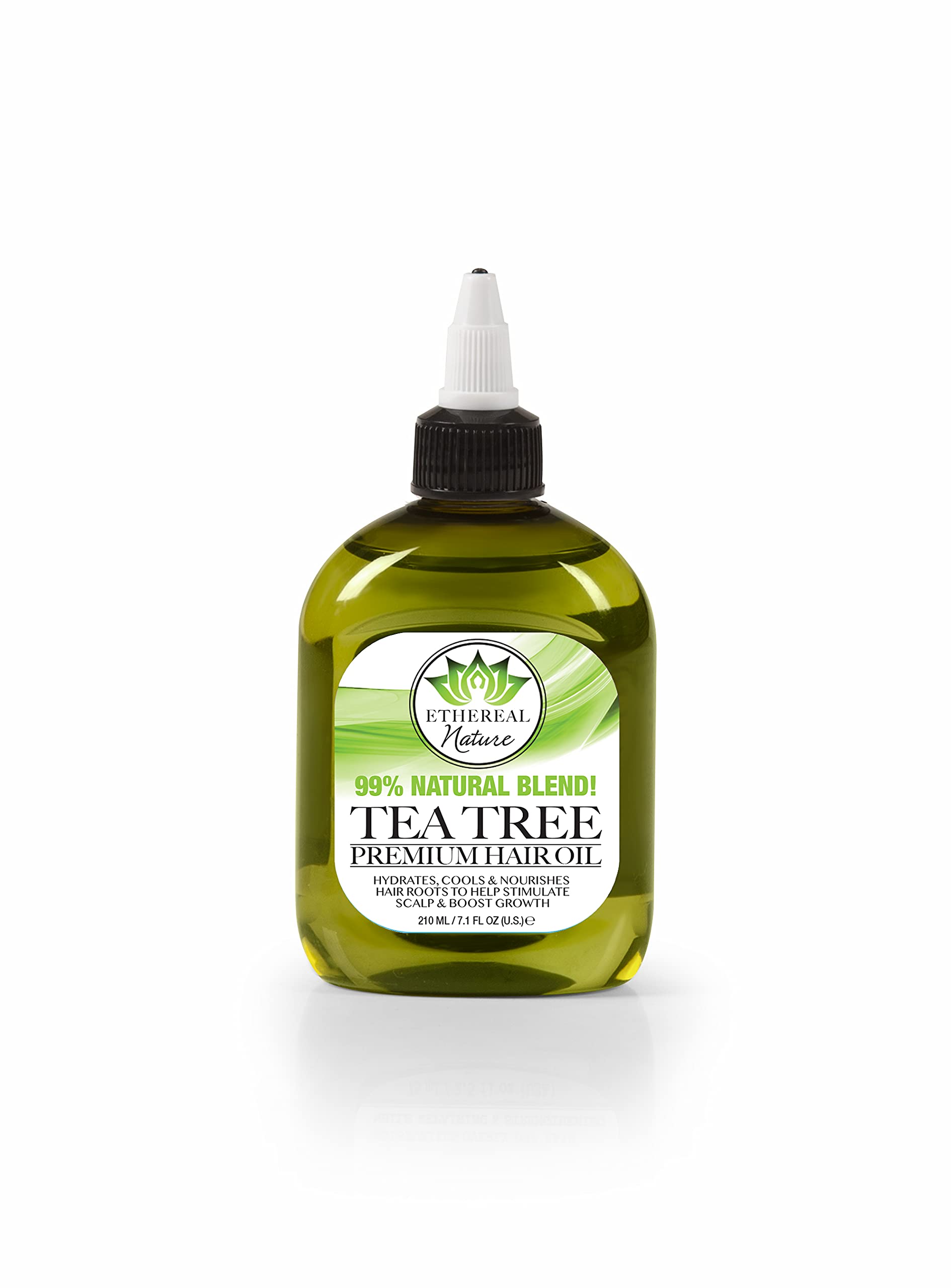 Ethereal Nature 99% Natural Hair Oil with Tea Tree Extract - 7.10 oz for Dry, Damaged Hair & Scalp Care - Promotes Hair Growth & Shine - Perfect for Daily Nourishment & Styling
