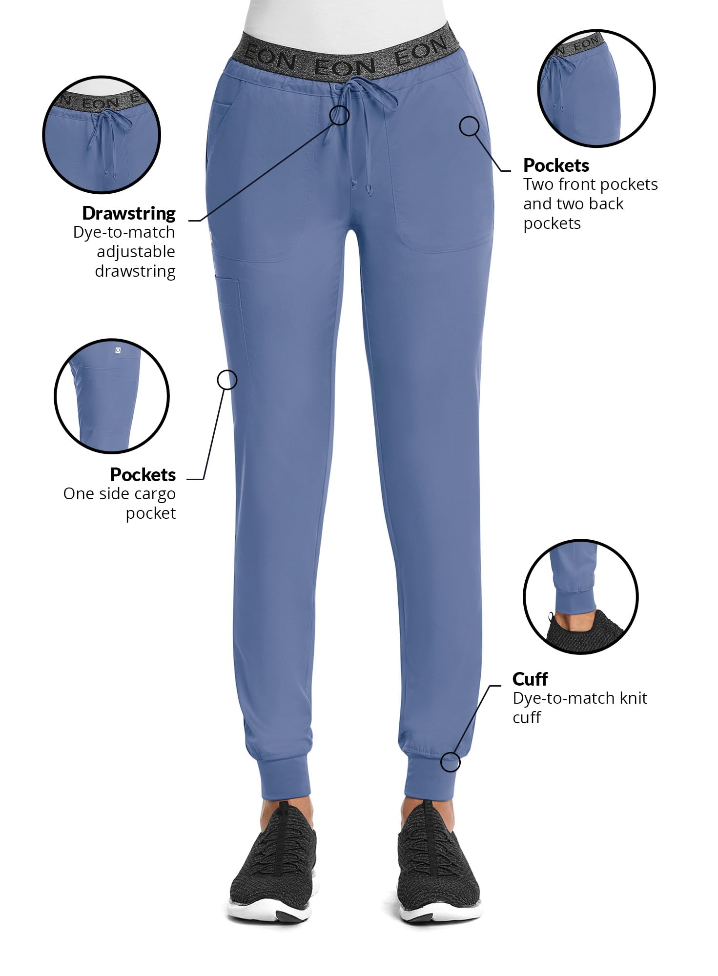Maevn EON Sport Women's Stretchy Elastic Waist Jogger Pants - Comfortable Workout & Lounge Pants for Yoga, Running, Gym and Casual Wear