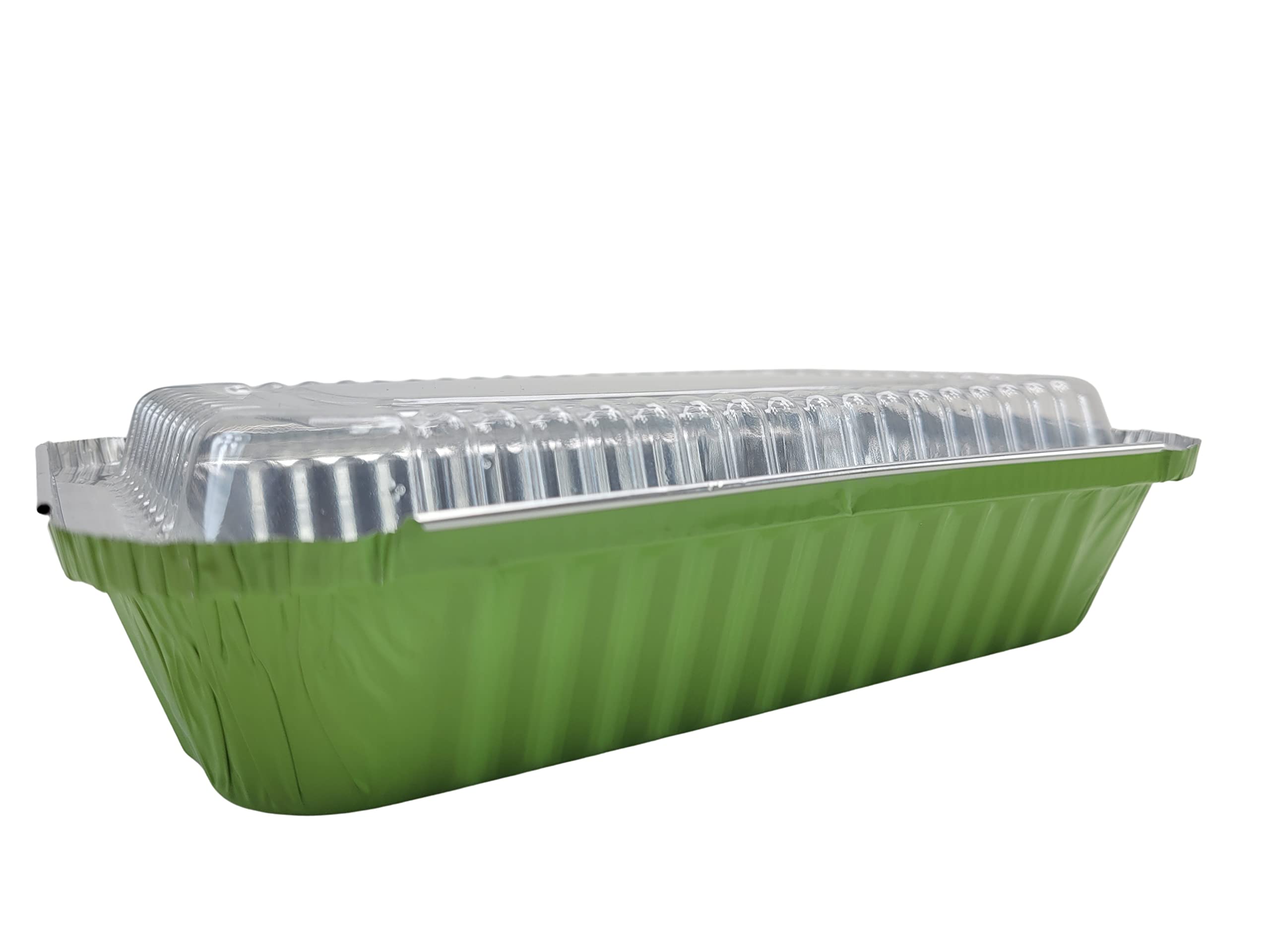 KitchenDance 1.5 LB Aluminum Foil Oblong Pans with Plastic Lids - Durable Shallow Disposable Foil Containers for Cooking, Baking, Freezing & Food Storage - Perfect for Restaurants, Catering, Meal Prep & Home Kitchens (6417P)